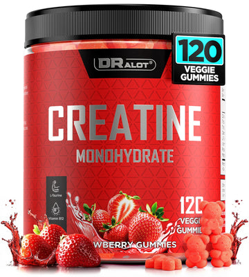 Dralot 99.99% Creatine Monohydrate Gummies More 15% Strength, 5X Energy & Muscle Support Pre-Workout Complex Creatine for Women & Men with 5000mg Creatine, L-Taurine, B12, Mg & K, 0 Sugar, Vegan DralotAu supplements
