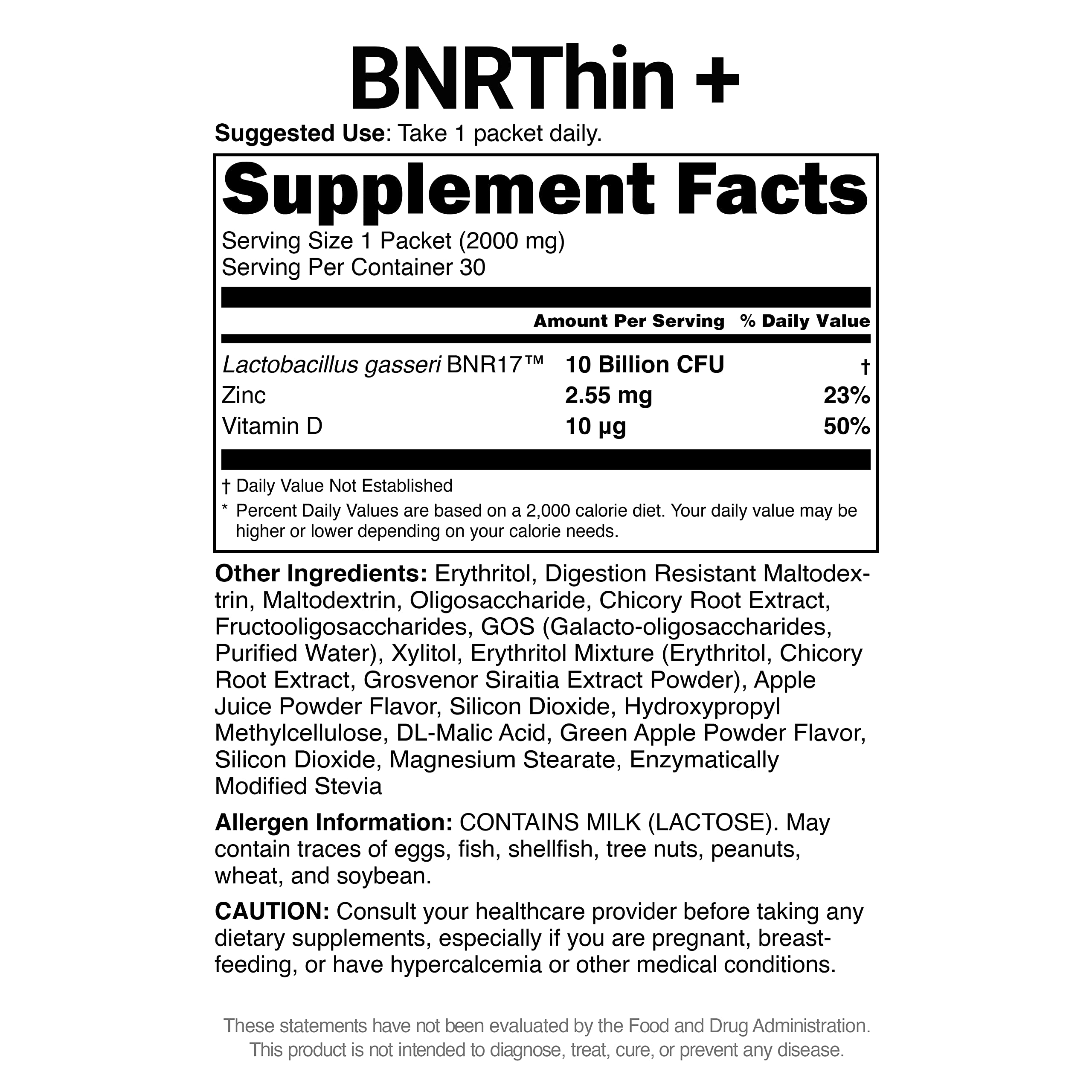 BNRThin Plus, Weight Management Probiotic Powder, 10 Billion CFU Guaranteed, Lactobacil AceBiomeAu supplements