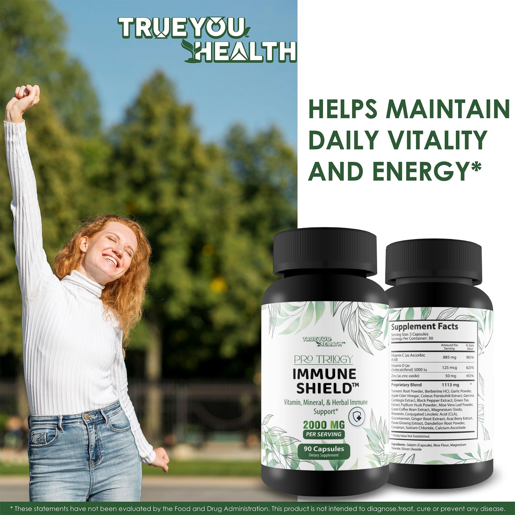 Pro Trilogy Immune Shield - Our Best Immune Support Supplement - Immune Support Capsules - Immune Boost Pills - Our Best Immune Pills Nature Vitamin D Zinc C Best Immune Support Vitamins True You HealthAu supplements