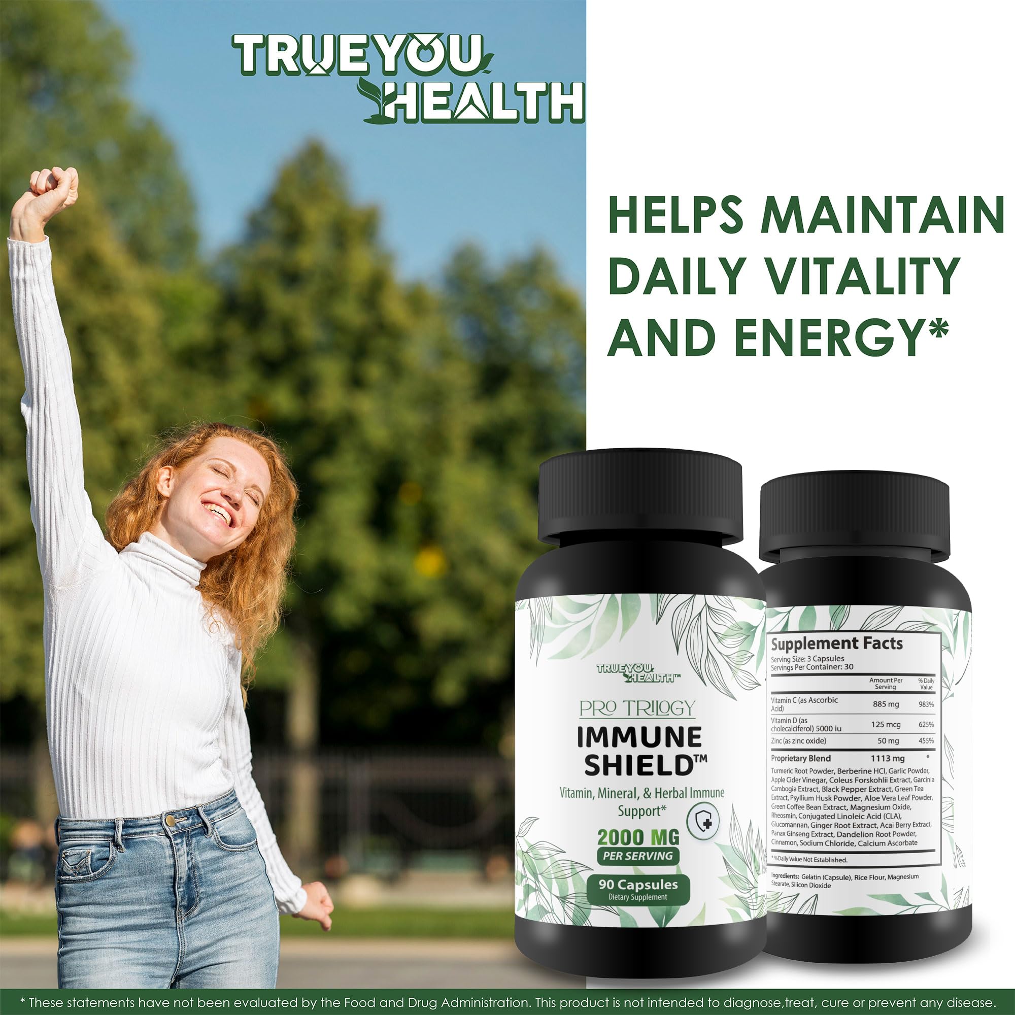 Pro Trilogy Immune Shield - Our Best Immune Support Supplement - Immune Support Capsules - Immune Boost Pills - Our Best Immune Pills Nature Vitamin D Zinc C Best Immune Support Vitamins True You HealthAu supplements