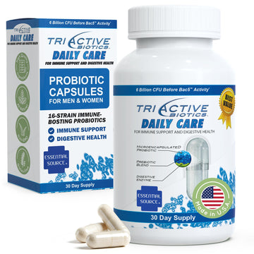 Essential Source TriActive Biotics Daily Care – Probiotics for Women and Men, 6 Billion CFU with Prebiotic Blend – Daily Digestive and Immune Support Gut Health Supplement – 30 Capsules Essential SourceAu supplements