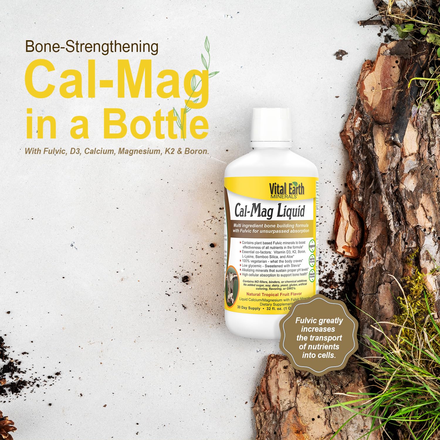 Vital Earth Minerals Bone & Wellness Support – Cal Mag Liquid + Super Multi, Liquid Multivitamins, MTHFR Support, 32 Oz Ea Vital Earth MineralsAu supplements