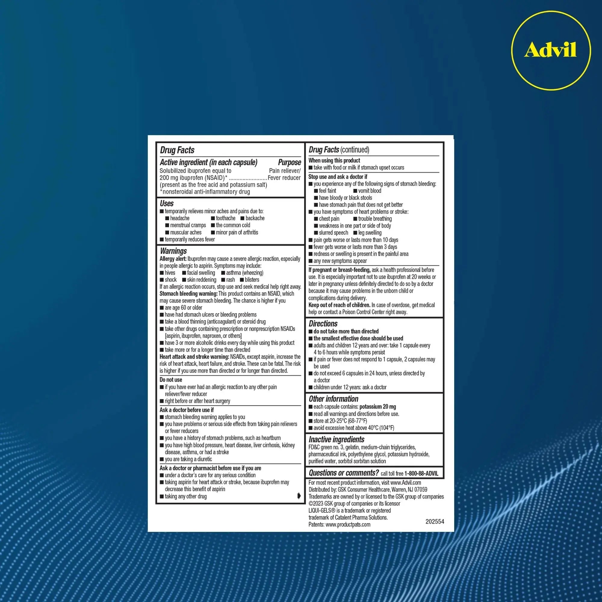 Advil Liqui-Gels Minis Pain Reliever and Fever Reducer, Pain Medicine for Adults with Ibuprofen 200mg for Pain Relief - 80 Liquid Filled Capsules AdvilAu supplements