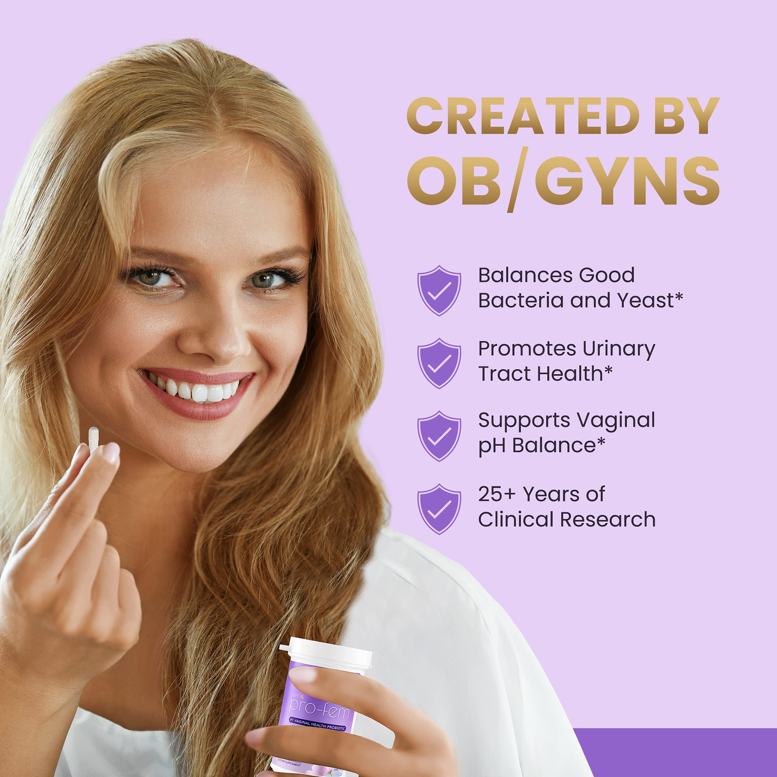 HPD Rx Pro-Fem #1 Vaginal Health Probiotic | Vaginal Probiotics | Clinically Proven to Promote Yeast & PH HPD RxAu supplements