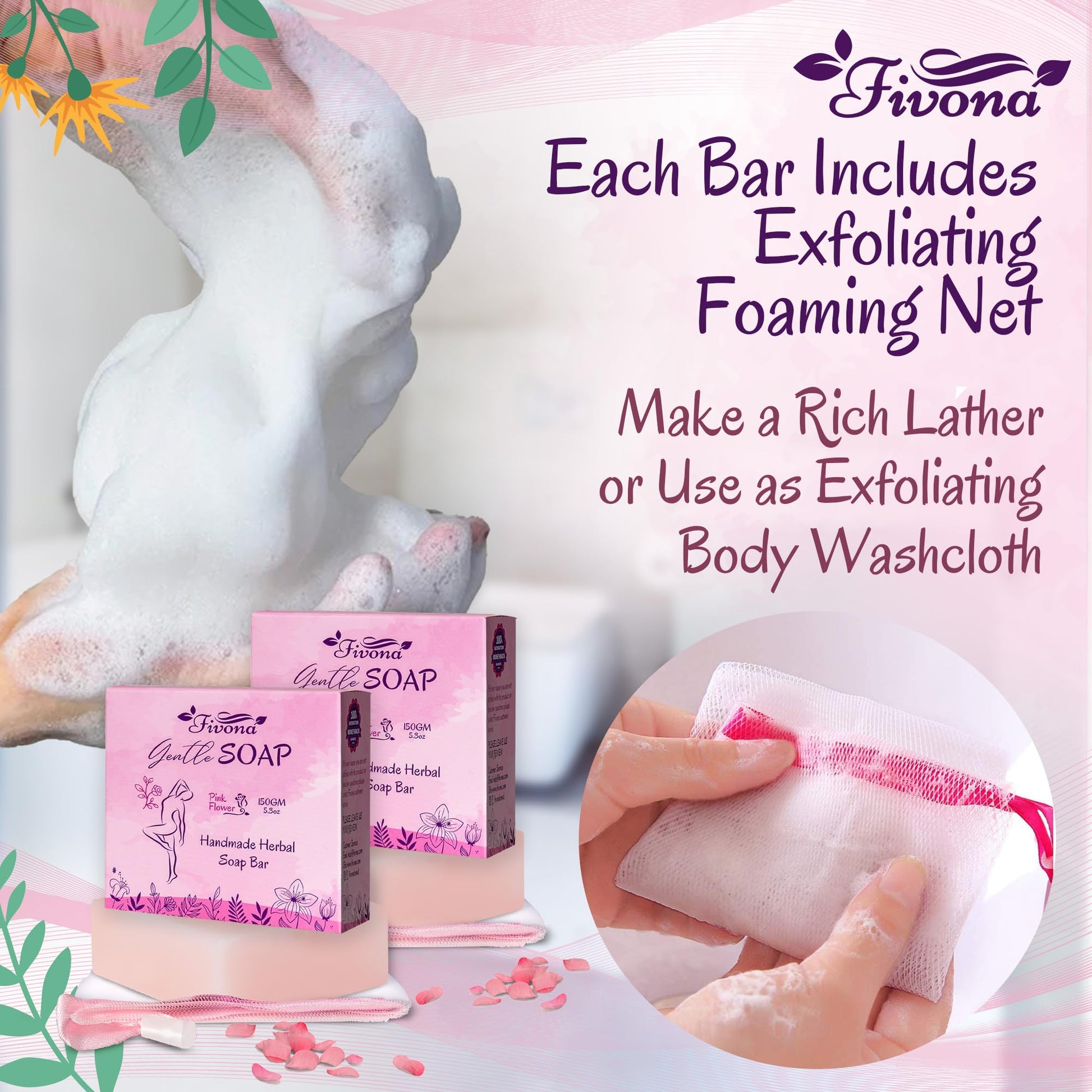 FIVONA 3 in 1 Set of Yoni Oil with 2 Yoni Soap Bars - Feminine pH Balanced Natural Vaginal Oil 30 ml FIVONAAu supplements