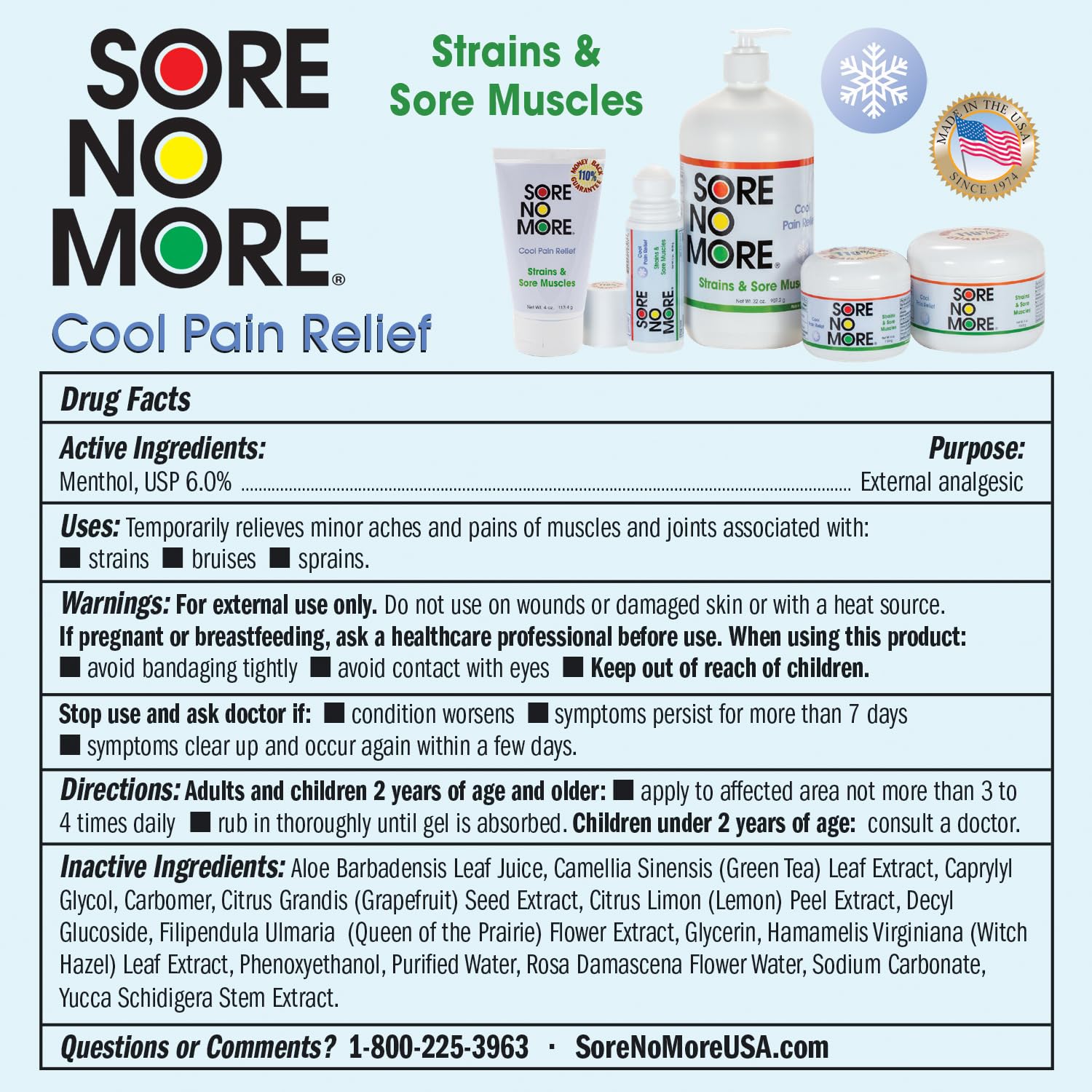 Sore No More Cool Relieving Gel for Aches & Pains in Muscles & Joints associated with Strains, Bruises & Sprains | Absorbs Quickly with a Refreshing Lemon Aroma | 32 oz Bottle with Pump Sore No MoreAu supplements