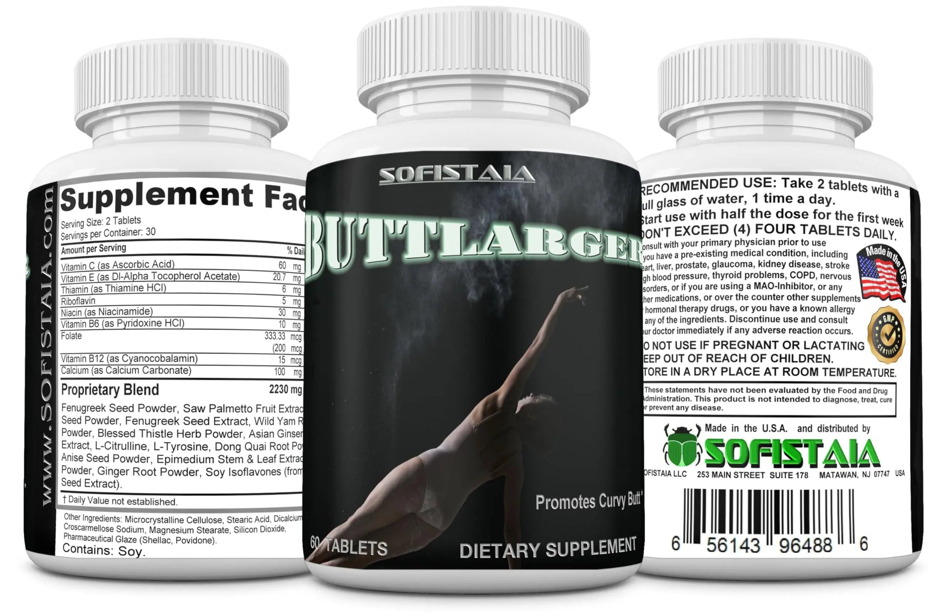 BEAUTIFYEM Sofistaia BUTTLARGER Natural Enhancement Supplement, 60 Tablets, Essential Nutrients for Curves and Confidence BEAUTIFYEMnz supplements