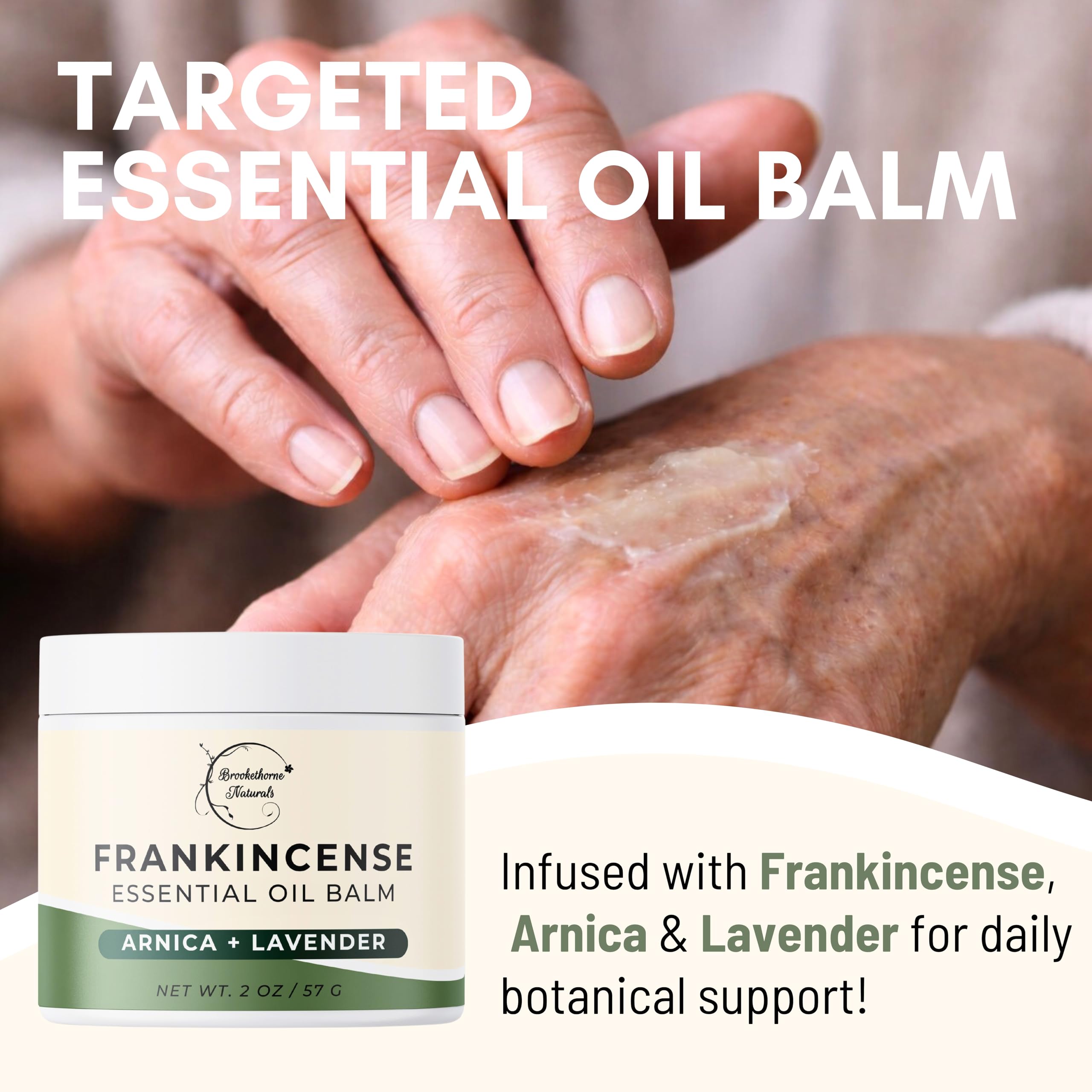 Brookethorne Naturals Frankincense Balm | Frankincense Essential Oil Balm for Skin Hydration | Soothing Muscle & Joint Support | Boswellia Extract, Arnica Montana, Castor Oil & Lavender 2oz Brookethorne NaturalsAu supplements