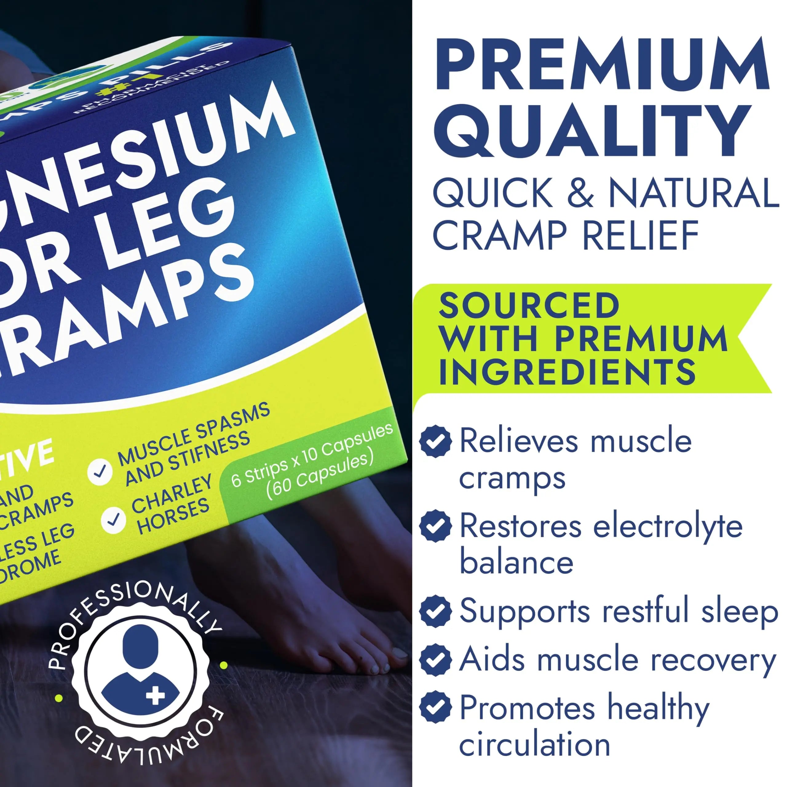 Leg Cramp Relief Pills | Pain Relief for Muscle Spasms, Soreness, & Foot and Calf Cramps | Homeopathic Medicine for Restless Legs Syndrome Relief (30 Pills) Terramed Just Think ComfortAu supplements