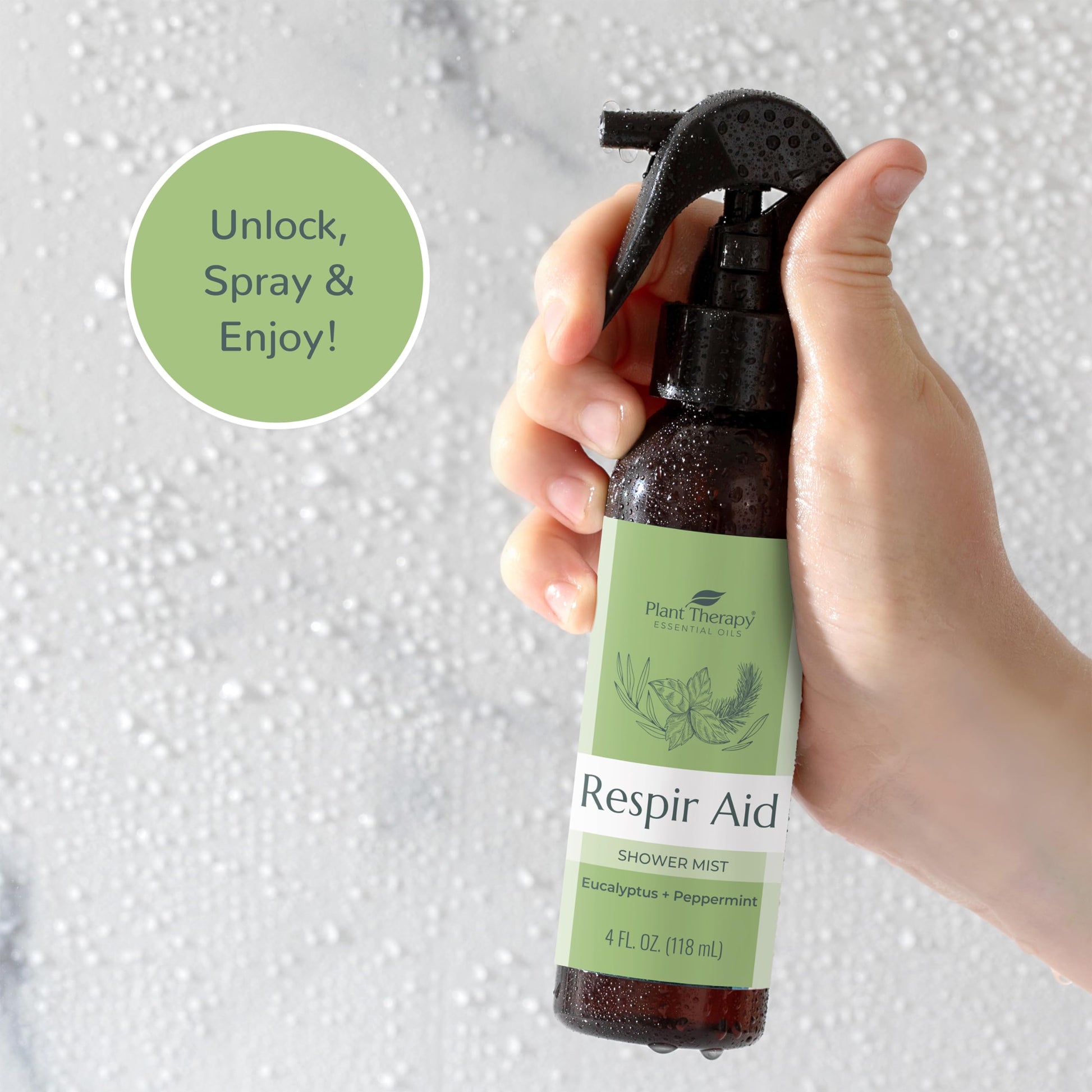 Plant Therapy Respir Aid Shower Mist 4 oz Refreshing & Crisp Aroma, Great to Help Clear Congestion Plant TherapyAu supplements