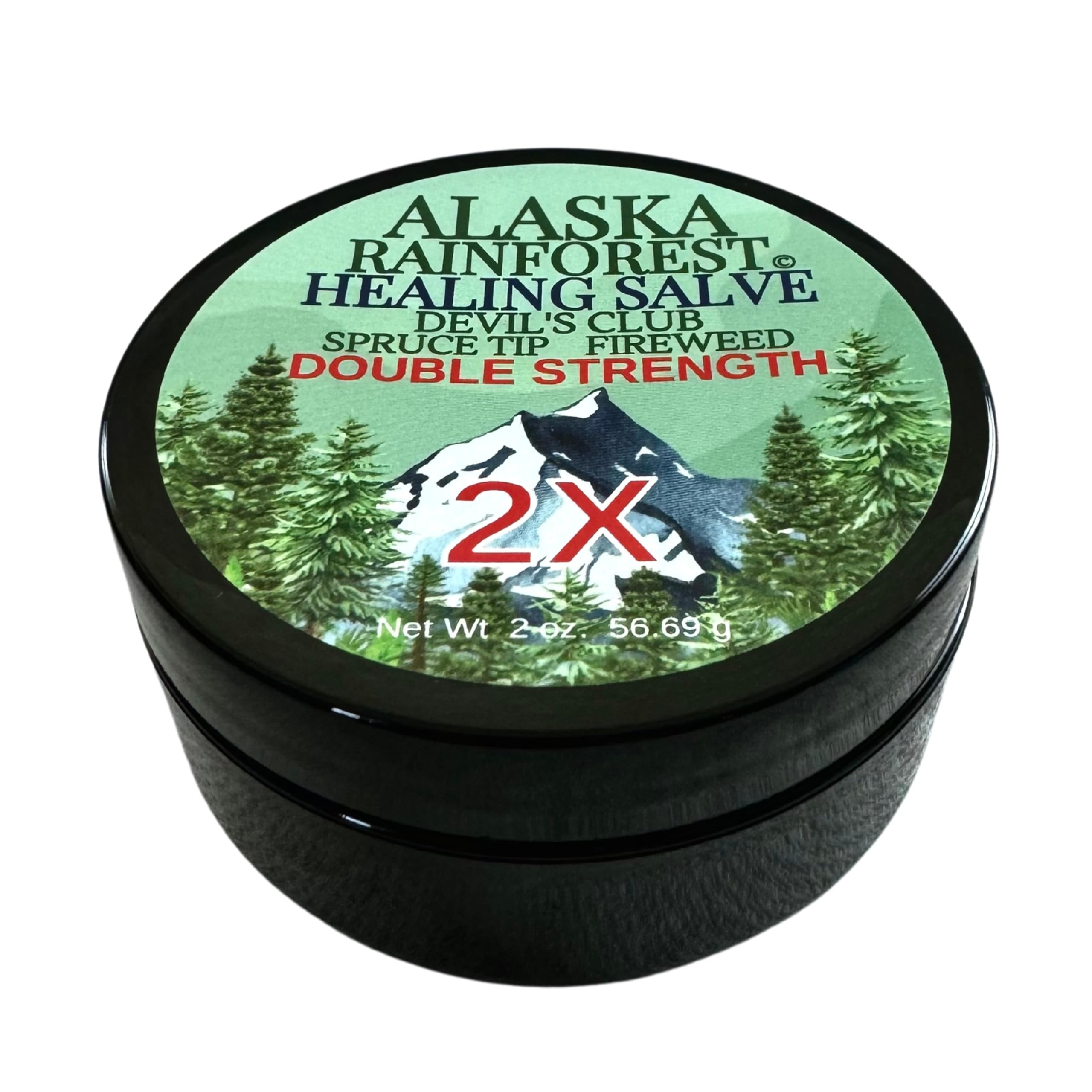 Snowy Summit Alaska Rainforest 2X Salve - Salve for Dry Skin & Joint Relief - Natural Super Salve for Soothing Skin with Gentle Aroma - Body & Hand Salve - Muscle Rub with Alaskan Devil’s Club Oil Snowy SummitAu supplements