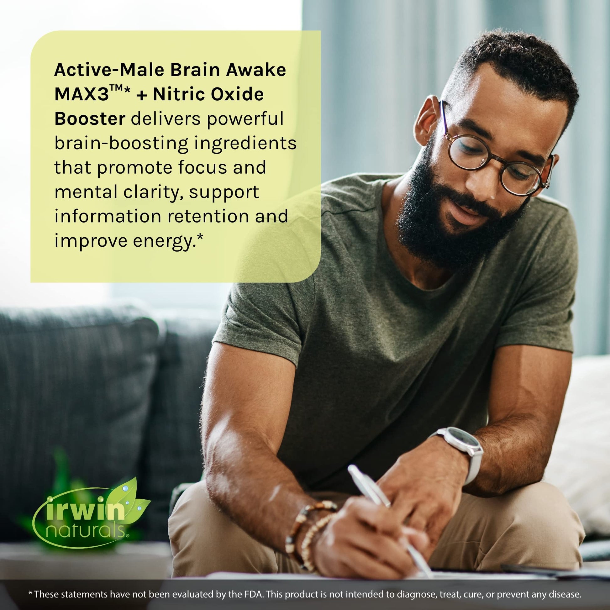Irwin Naturals Brain Awake Max3 + Nitric Oxide Booster 60 Count Irwin NaturalsAu supplements