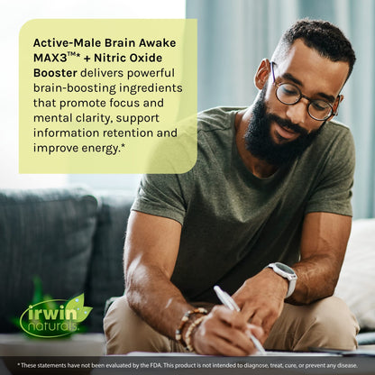Irwin Naturals Brain Awake Max3 + Nitric Oxide Booster 60 Count Irwin NaturalsUS supplements