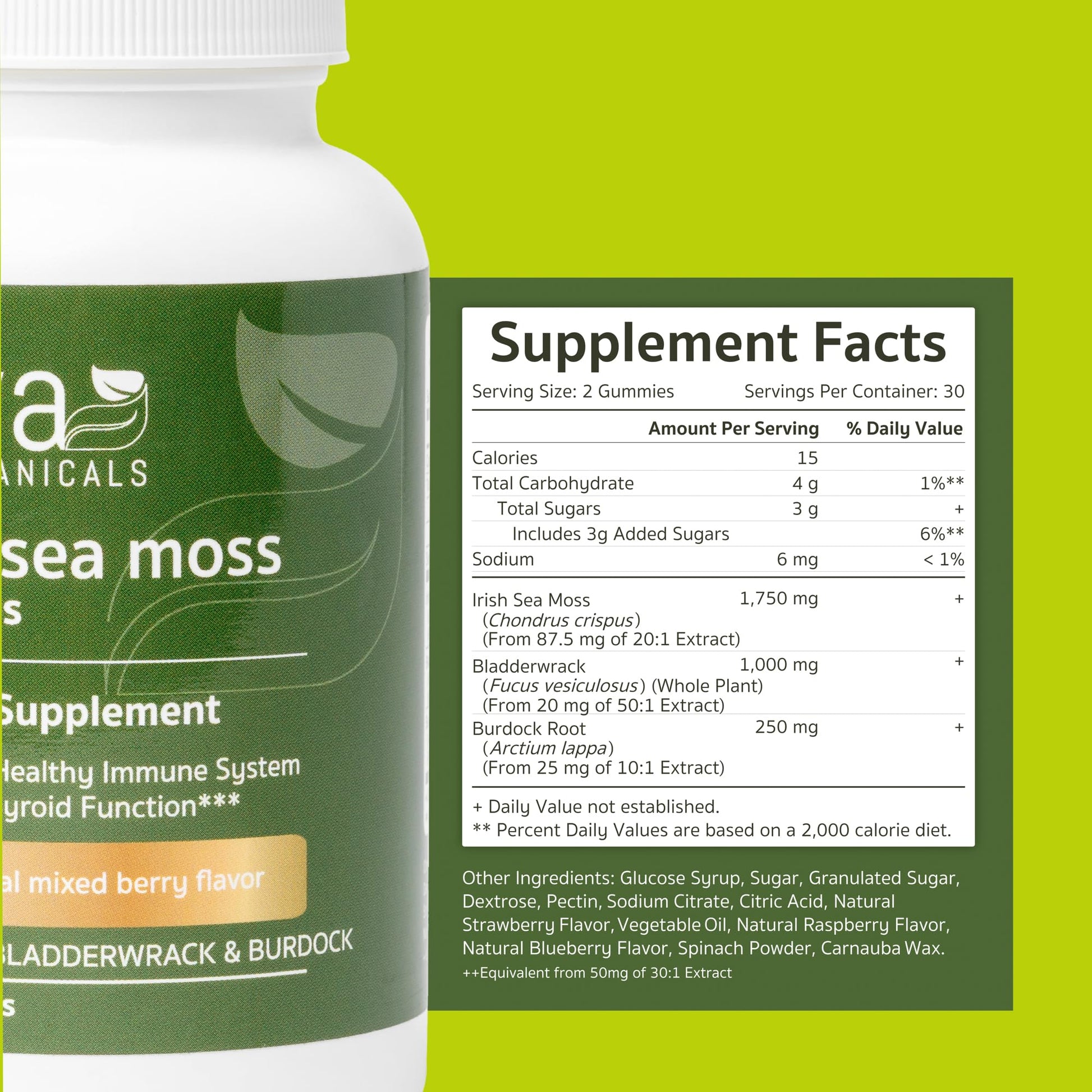Jiva Botanicals - Irish Sea Moss Gummies with Bladderwrack & Burdock Root 3000mg Jiva BotanicalsAu supplements