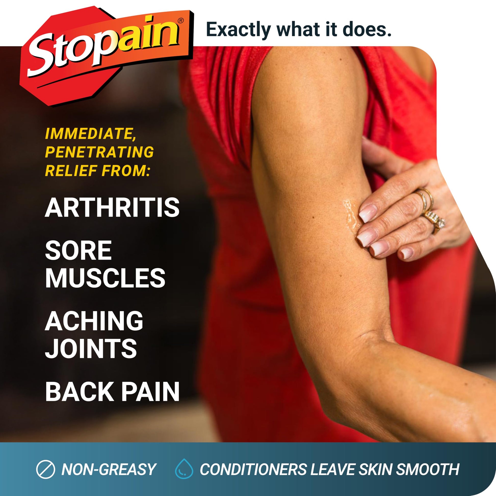 Stopain Pain Relief Gel 32oz, USA Made, Max Strength Fast Acting with Menthol, MSM, Glucosamine for Joint Pain, Back Pain, Arthritis, Knee, Neck Pain, HSA FSA Approved OTC Topical Analgesic Product StopainAu supplements