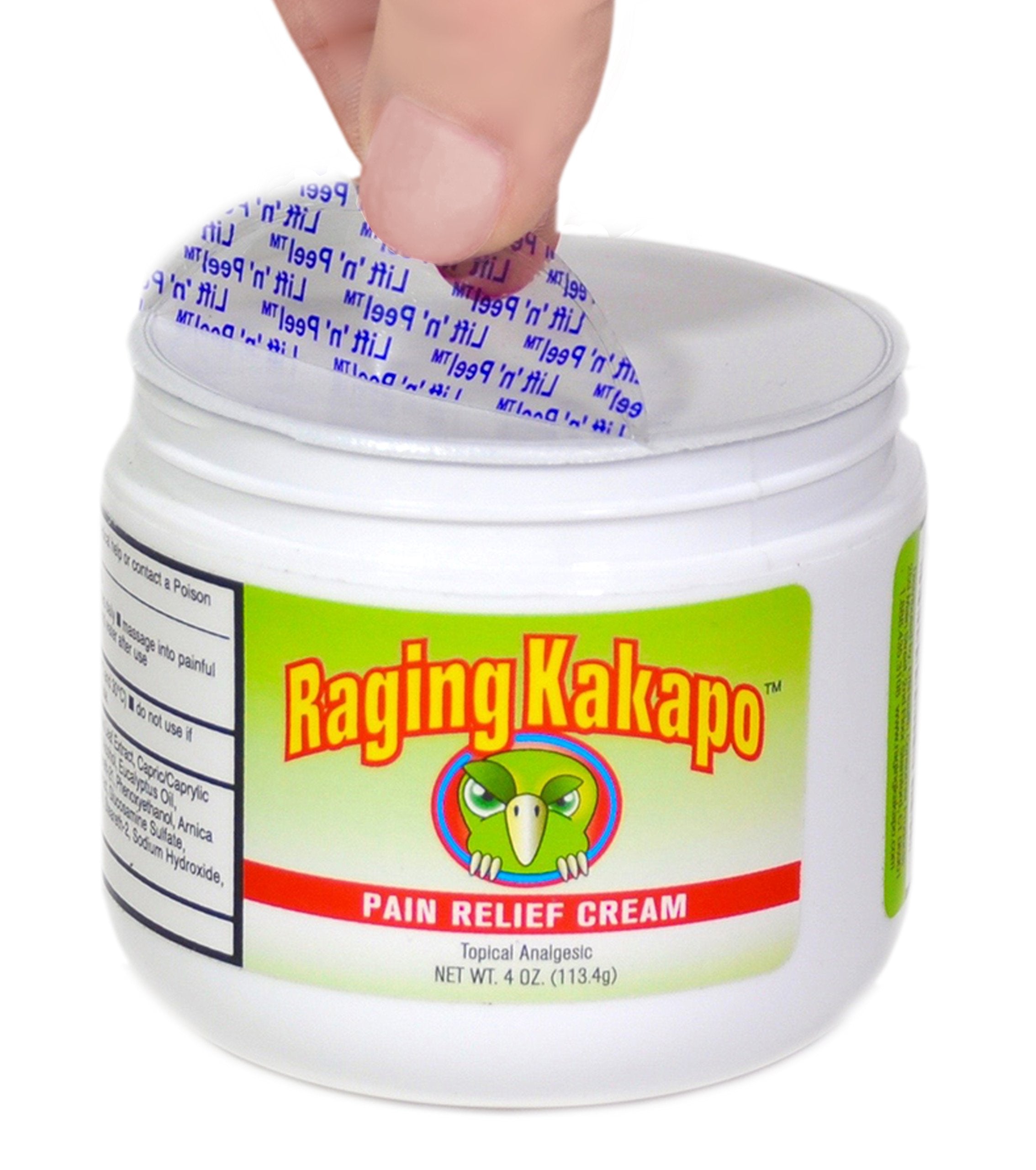 Raging Kakapo Pain Relief Cream - Sore Muscles, Joint Pain & Aches - Odor Free, Non-Greasy Pain Cream - Histamine Dihydrochloride, Capsaicin, Emu Oil & More - 4 oz. Jar Raging KakapoAu supplements