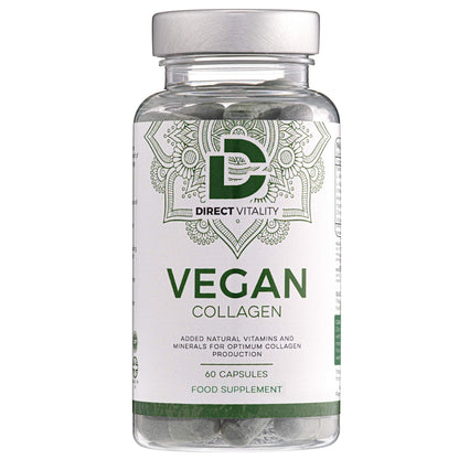 Vegan Collagen Supplement - 1400mg, Spirulina, L-Lysine, L-Proline, Acerola Cherries , Vitamin C & B12, Zinc, Hyaluronic Acid, UK Made D Direct VitalityUS supplements