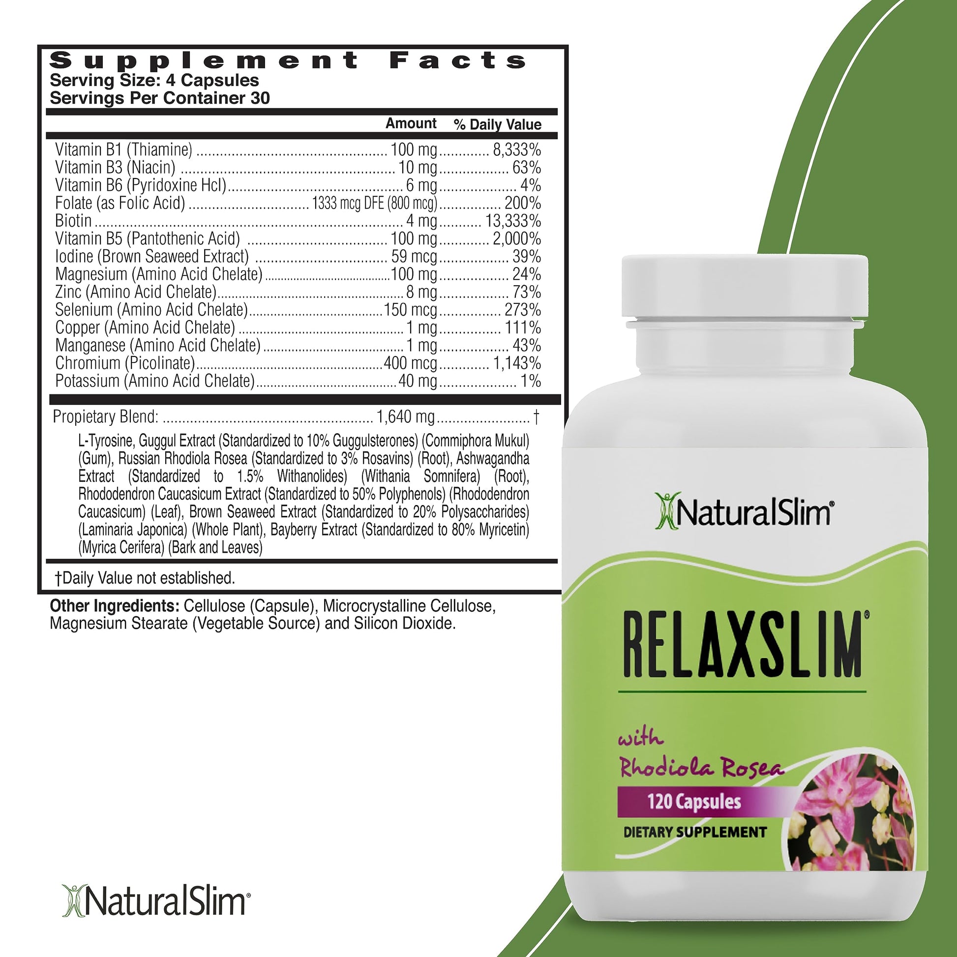 Naturalslim Relaxslim for Metabolism, Helps Control Appetite, Fat & Stress Support - Adaptogen Supplements NaturalSlimUS supplements