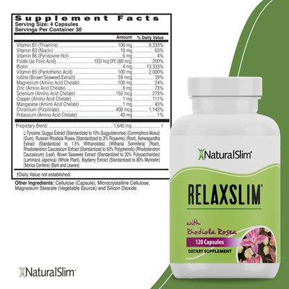 Naturalslim Relaxslim for Metabolism, Helps Control Appetite, Fat & Stress Support - Adaptogen Supplements NaturalSlimUS supplements