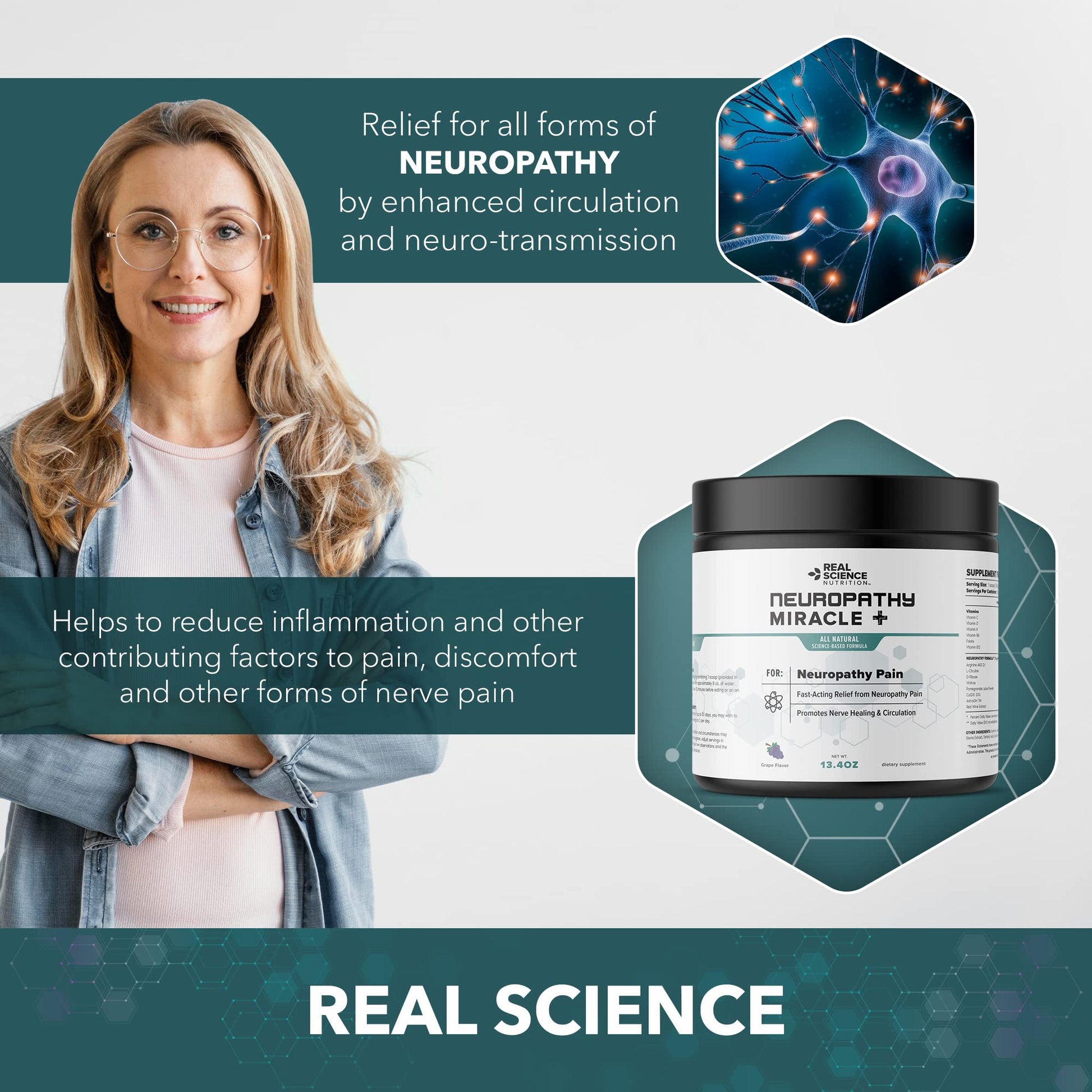 Real Science Nutrition Offers Neuropathy Miracle a Natural Powder Supplement to Improve Circulation and Provide Relief for Neuropathy Real Science NutritionAu supplements