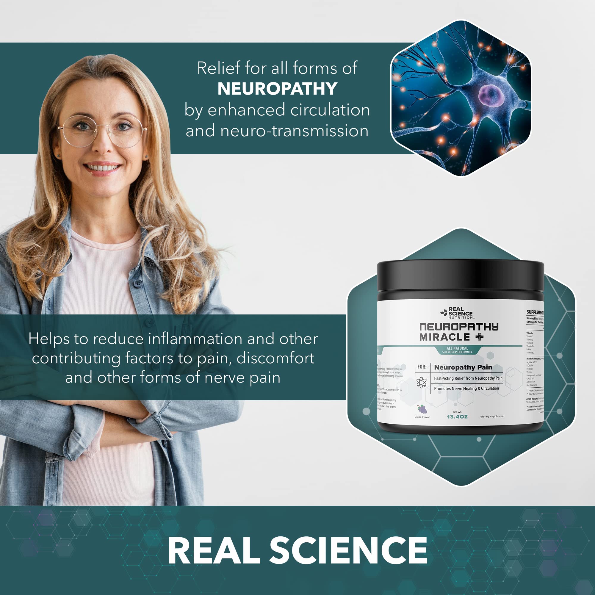 Real Science Nutrition Offers Neuropathy Miracle a Natural Powder Supplement to Improve Circulation and Provide Relief for Neuropathy Real Science NutritionAu supplements