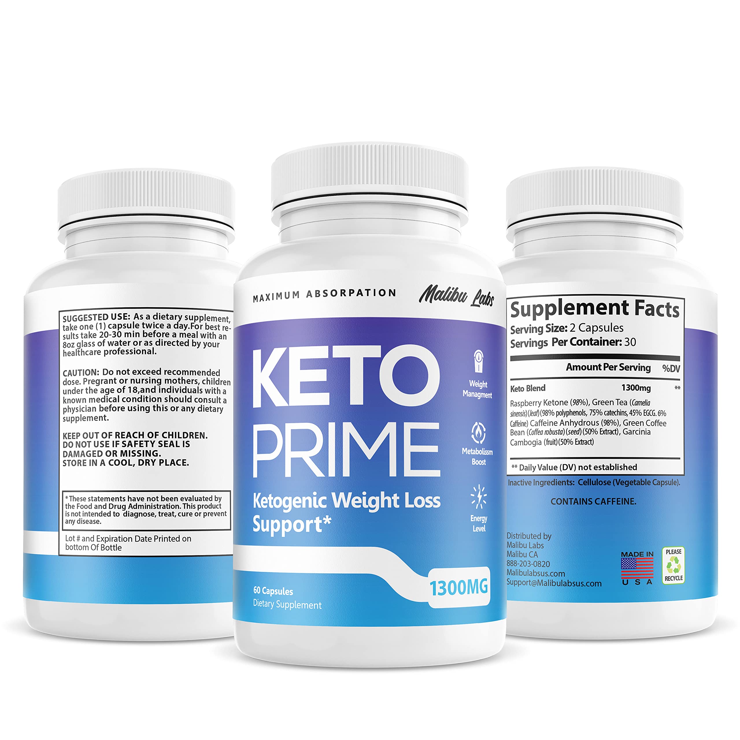 Keto Prime, Advanced Ketogenic Pill Shark Formula 1300mg, KetoPrime, Made in The USA Malibu LabsAu supplements