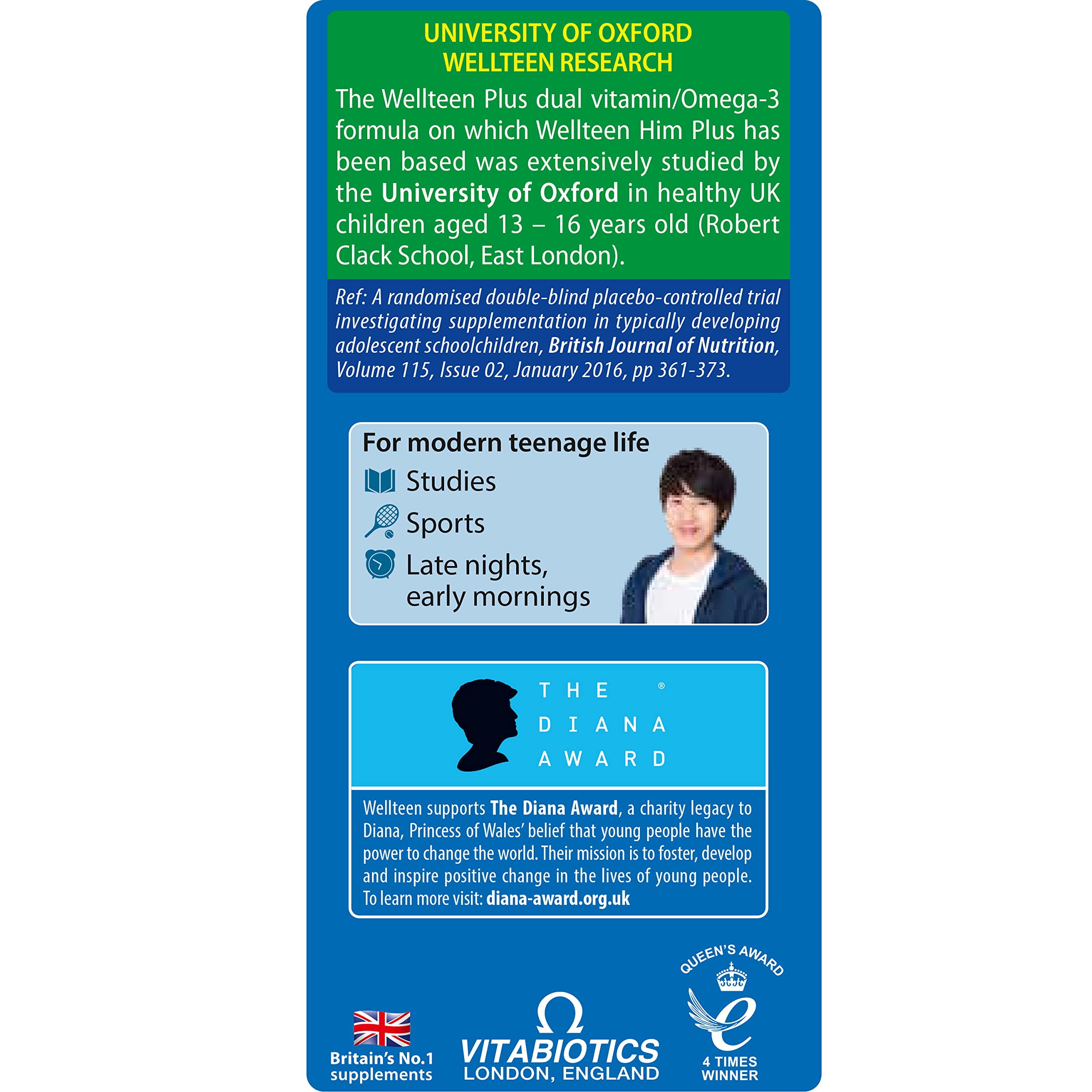 Vitabiotics Wellteen Him Plus Tablets/Capsules, 56 Count (Pack of 1) WellteenUS supplements