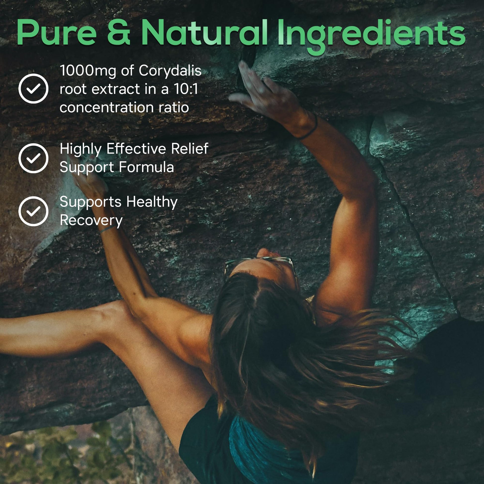 Pure Corydalis Root Extract Capsule - 1000mg Strength, 10:1 Corydalis Yanhusuo Extract, Natural Relief, Long Lasting, 100% Vegetarian, 60 Servings, 120 Count Parker NaturalsAu supplements