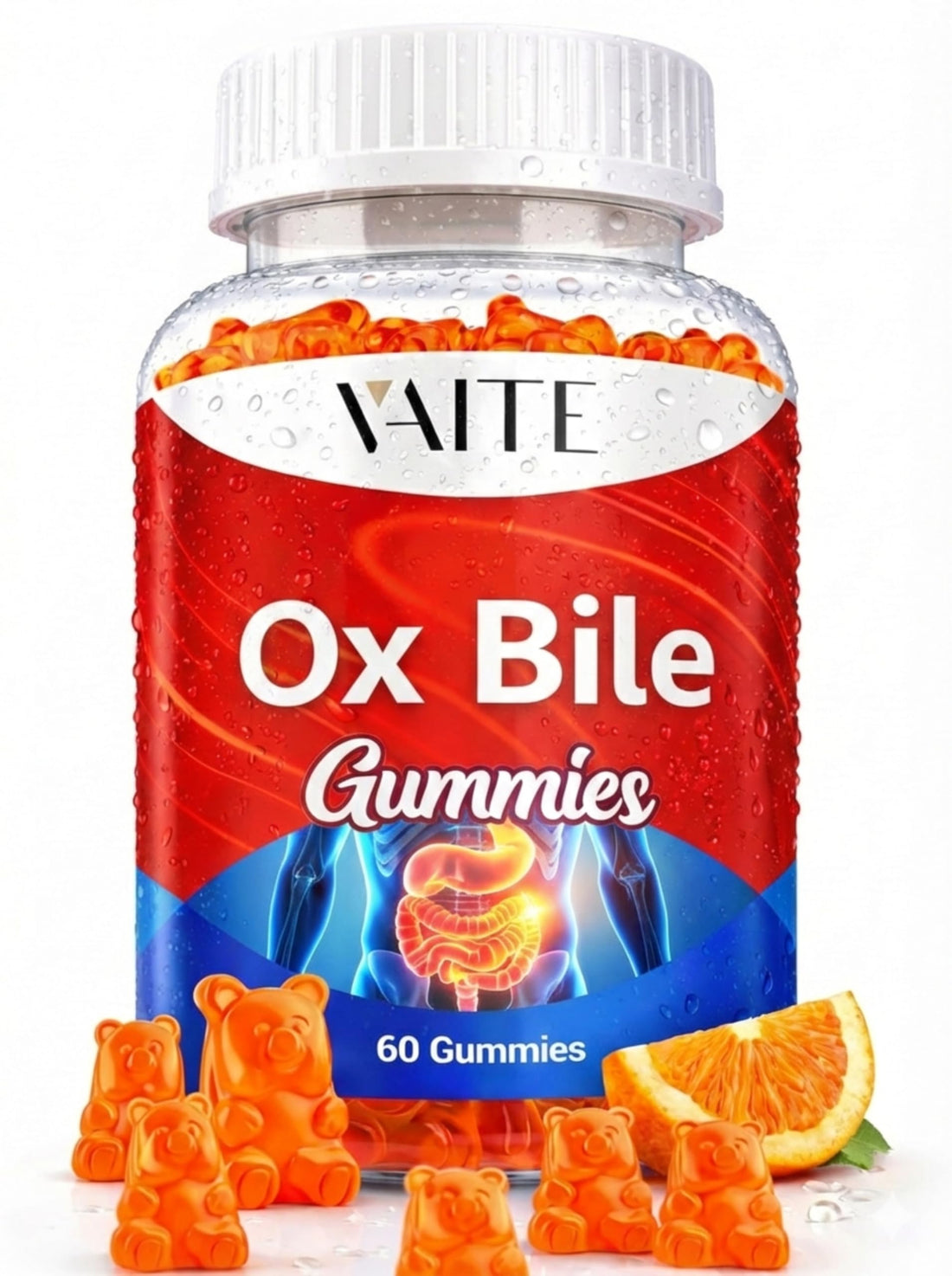 VAITE Ox Bile Gummies – 500mg Digestive Support for Gallbladder & Gut Health – Non-GMO, Sugar-Free Supplement – Helps Nutrient Absorption & Bile Flow – 60 Easy-to-Chew Bile Acid Chewables VAITEAu supplements