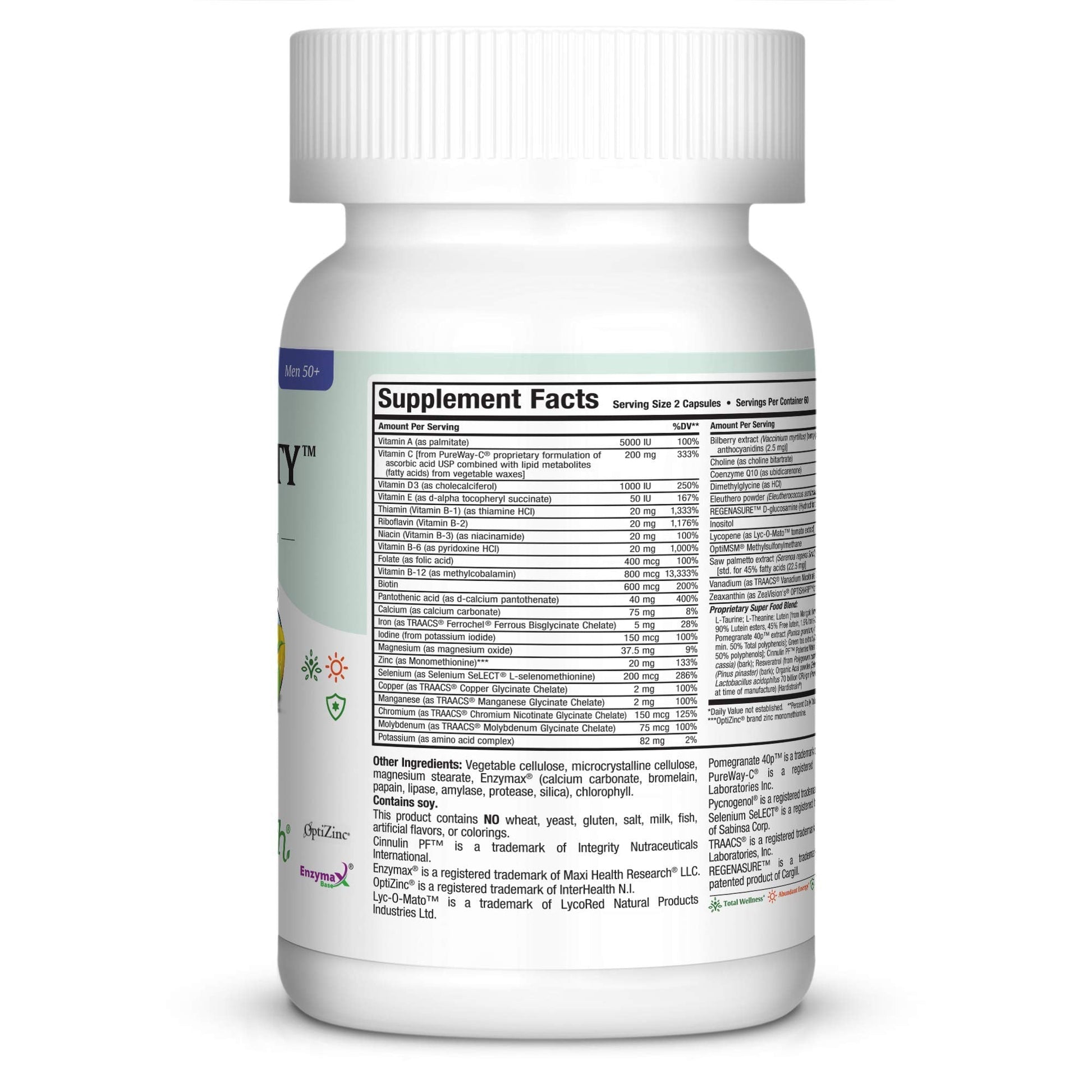 Mens Multivitamin 50 Plus – Daily Multivitamin for Men Over 50 with Vitamin B12, A, D, C, Zinc, Magnesium & More – Energy, Immune & Heart Support Mens Multi Vitamins - Non-GMO – 120 Capsules Maxi HealthAu supplements