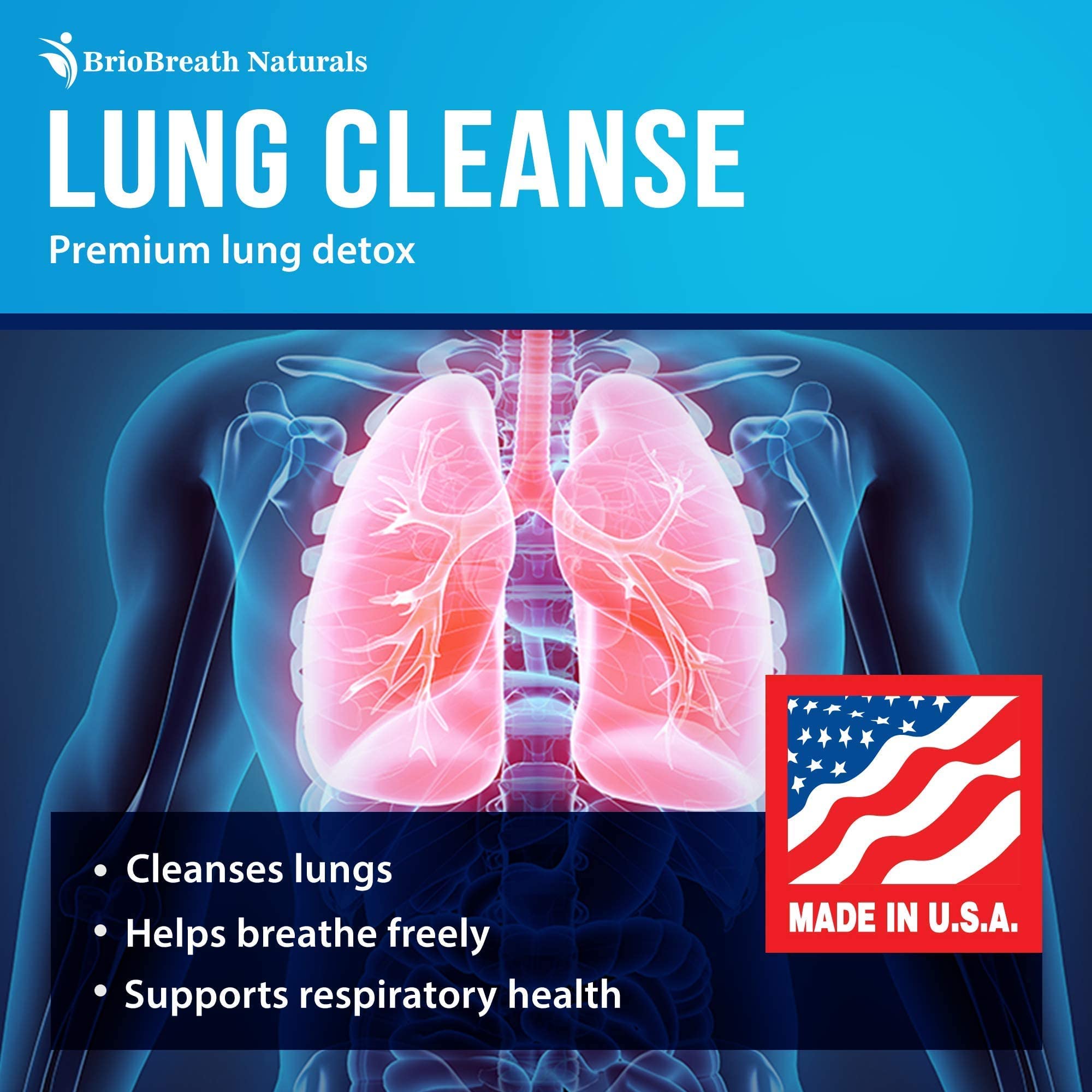 Lung Support Supplement - Natural Capsules for Lung Cleanse and Detox BRIOBREATH NATURALSUS supplements