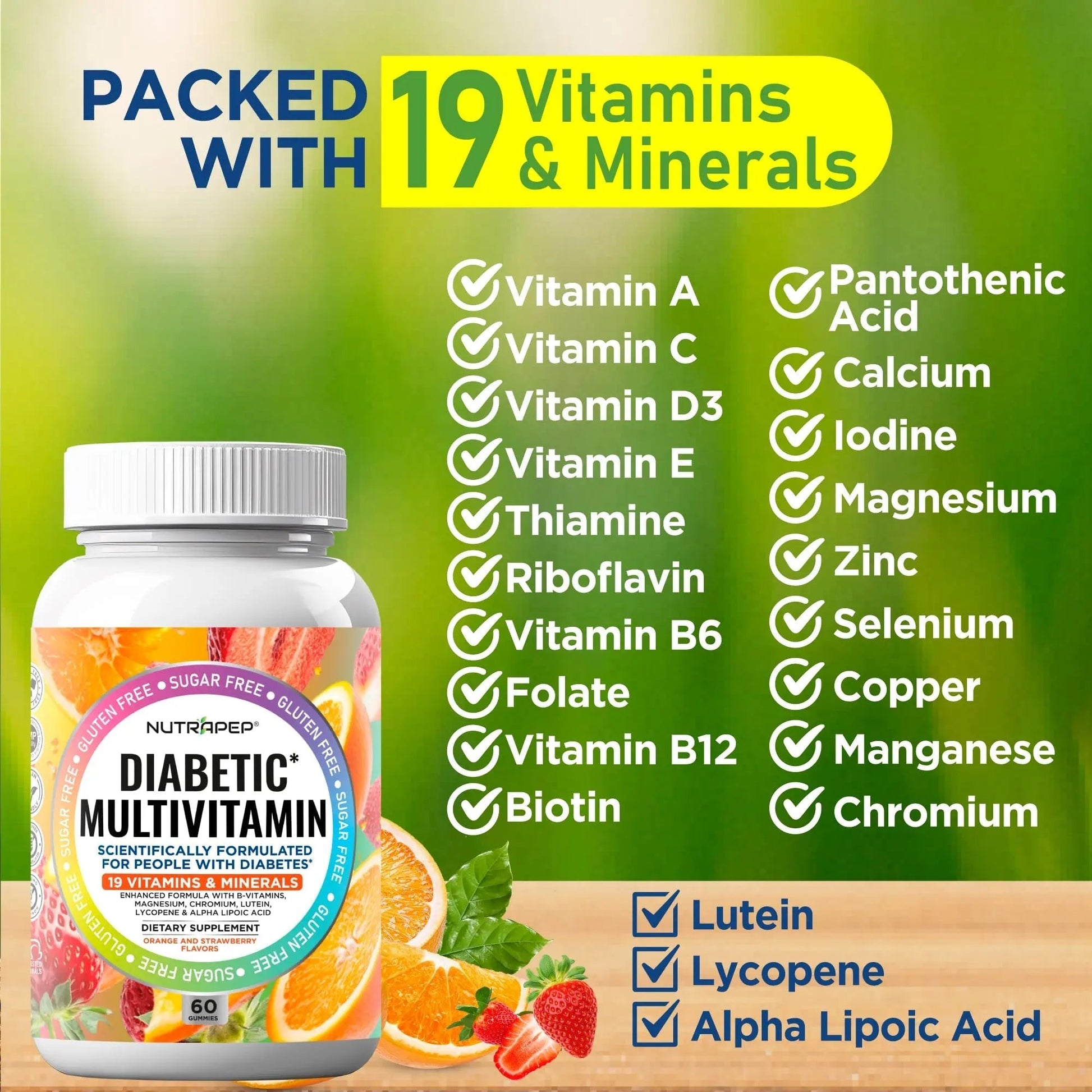 NutraPep Premium Multivitamin Chewable Gummies for Women & Men - Sugar-Free & Gluten Free Supplement Vitamins NutraPepAu supplements