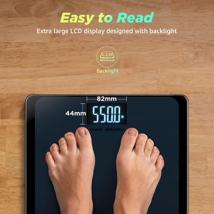 RunSTAR 550lb Bathroom Digital Scale for Body Weight with Ultra-Wide Platform and Large runstarUS supplements