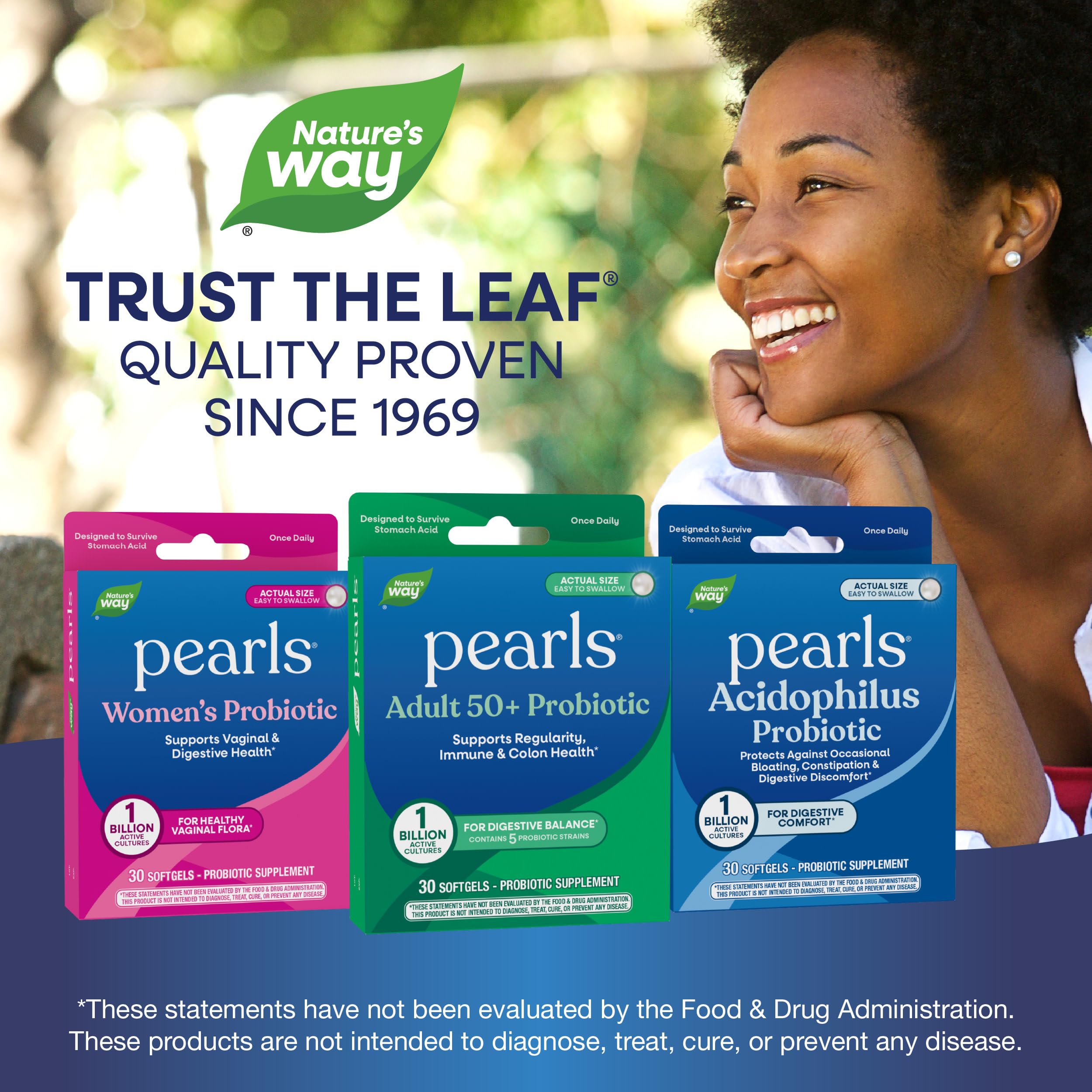 Nature's Way Pearls Adult 50+ Probiotic, Probiotics for Digestive Health* Supports Regularity, Immune & Colon Health*, 1 Billion Cultures, No Refrigeration Needed, 30 Softgels Nature's WayAu supplements