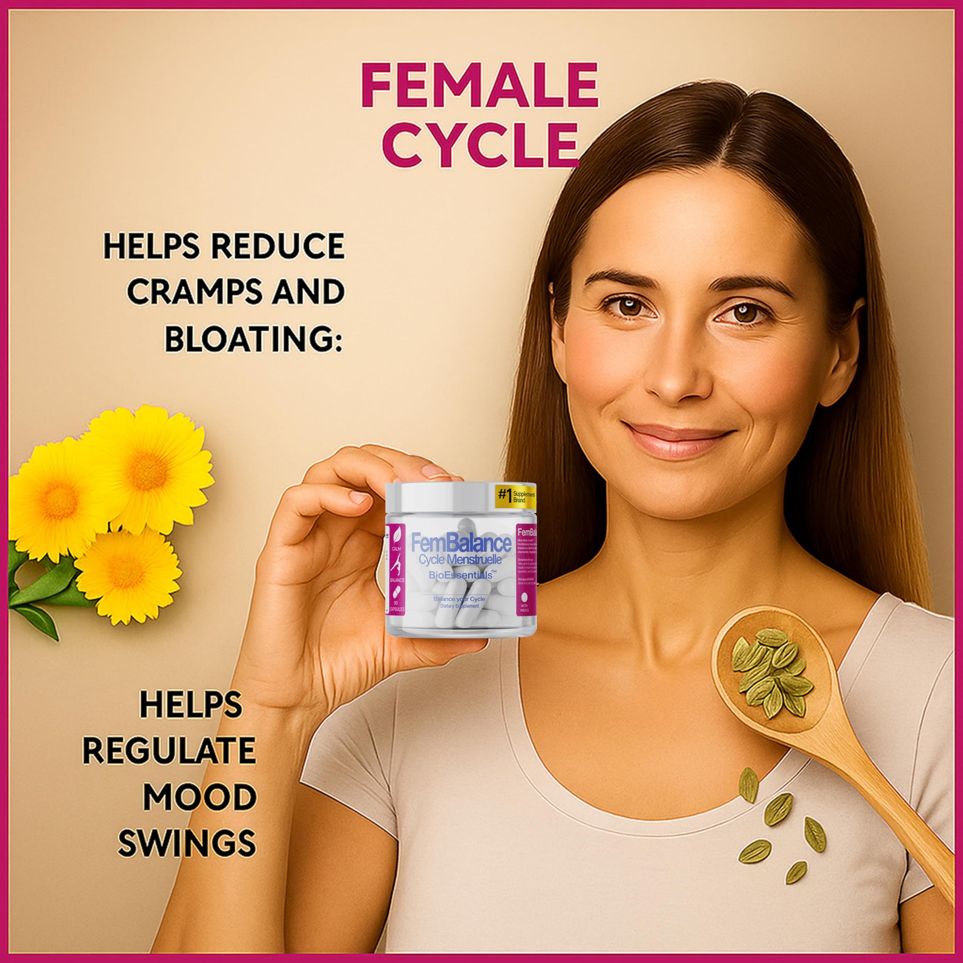 BioEssentials FemBalance® – Women’s Hormone Balance Supplement for PMS Support & Menstrual Cramp Relief - Ashwagandha, Magnesium & Chamomile for Hormonal Balance, Mood & Energy – 90 Vegan Capsules BioEssentialsAu supplements