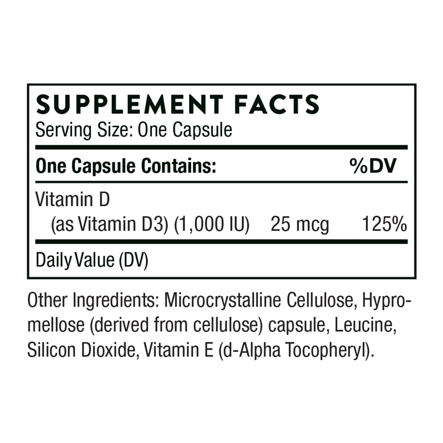 THORNE Vitamin D-1000 - Vitamin D3 Supplement - 1,000 IU - Support Healthy Bones THORNEUS supplements