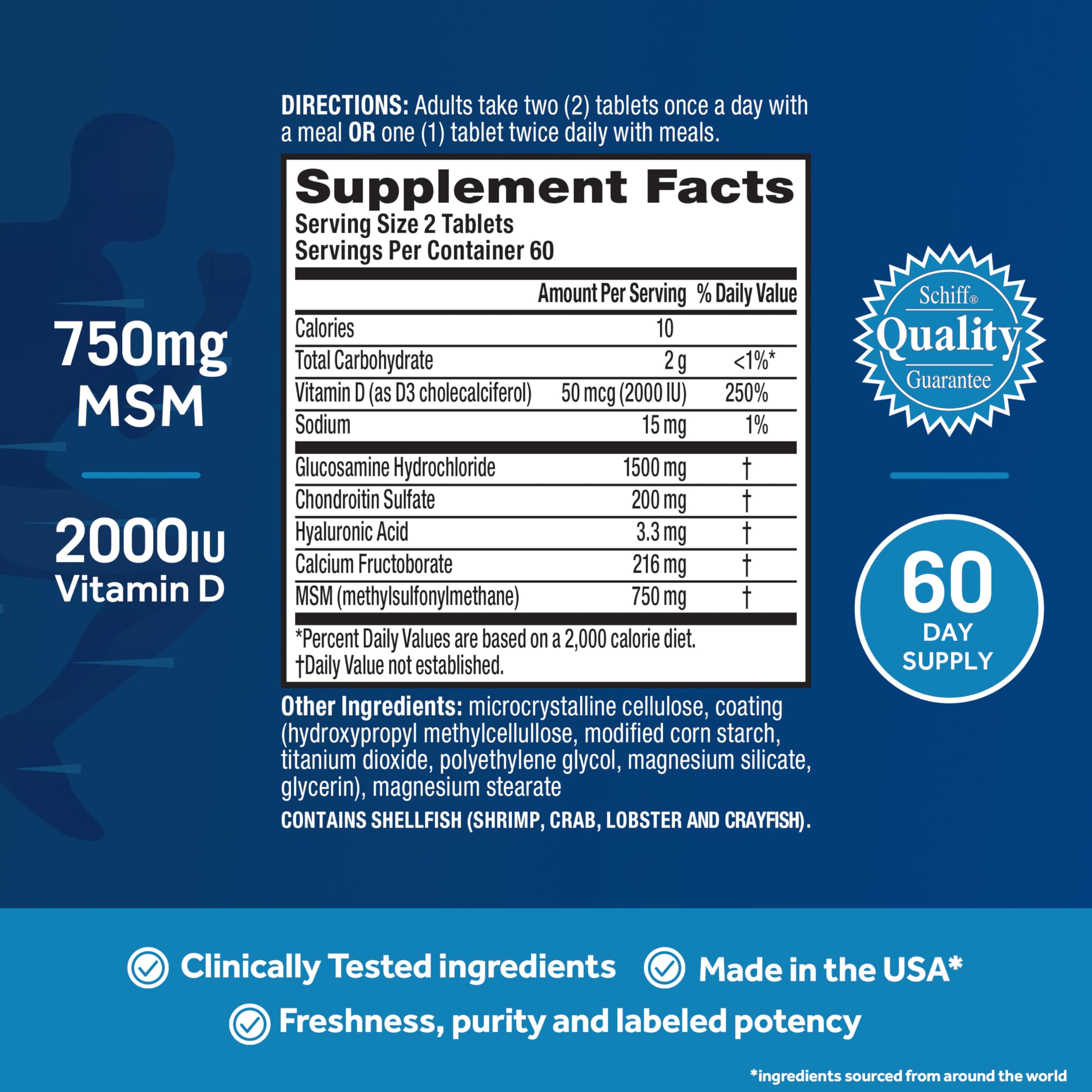 Move Free Advanced Glucosamine Chondroitin MSM + Vitamin D3 Joint Support Supplement, Supports Mobility Comfort Strength Flexibility & Bone + Immune Health - 120 Tablets (40 servings)* Move FreeAu supplements