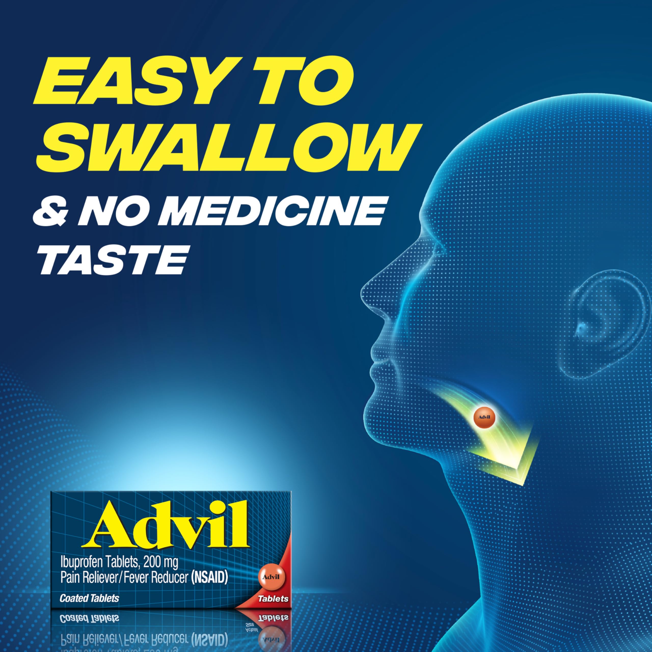 Advil Pain Reliever and Fever Reducer, Ibuprofen 200mg for Pain Relief - 24 Coated Tablets AdvilAu supplements