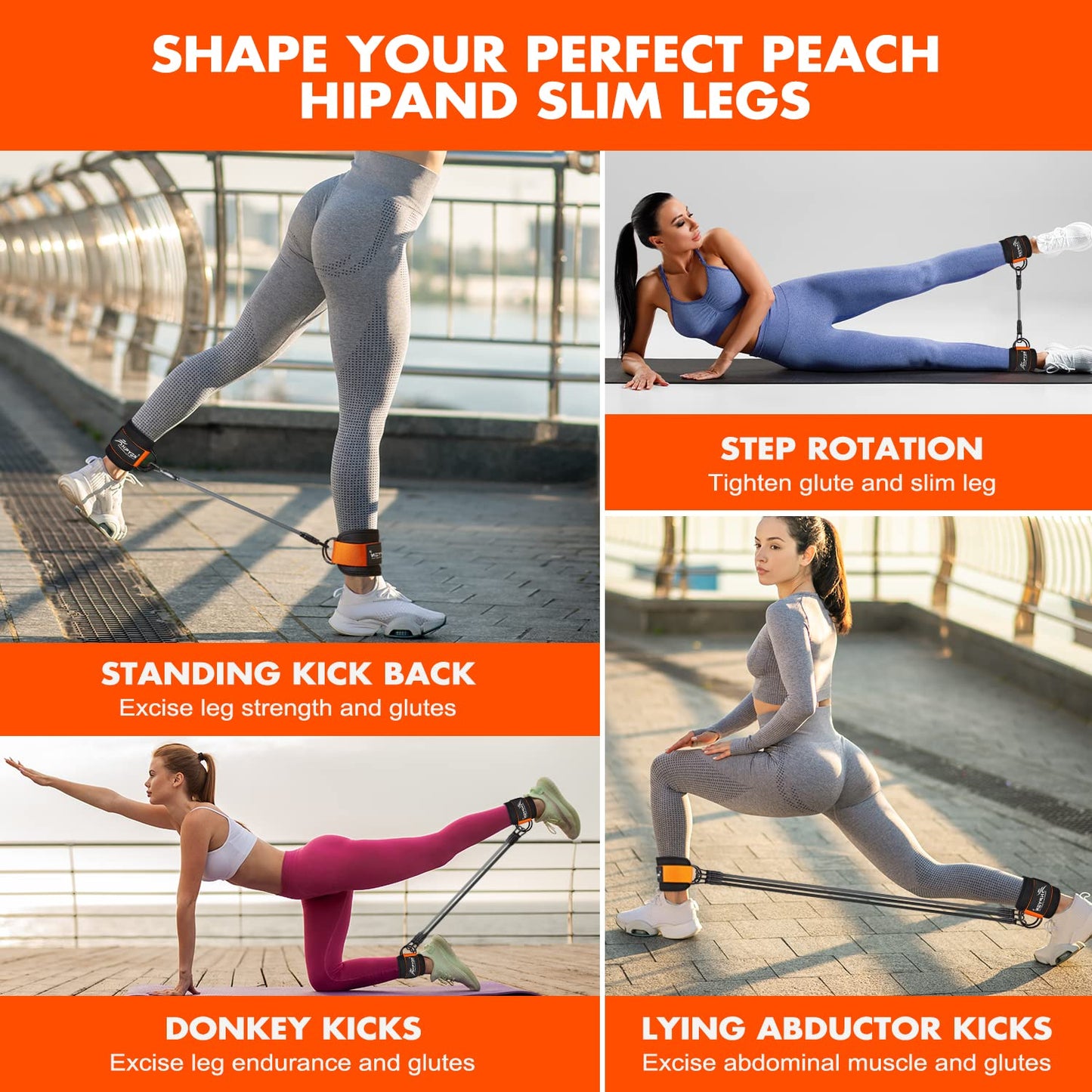 Ankle Resistance Bands with Cuffs for Leg and Glute Training - Exercise Equipment HPYGNUS supplements