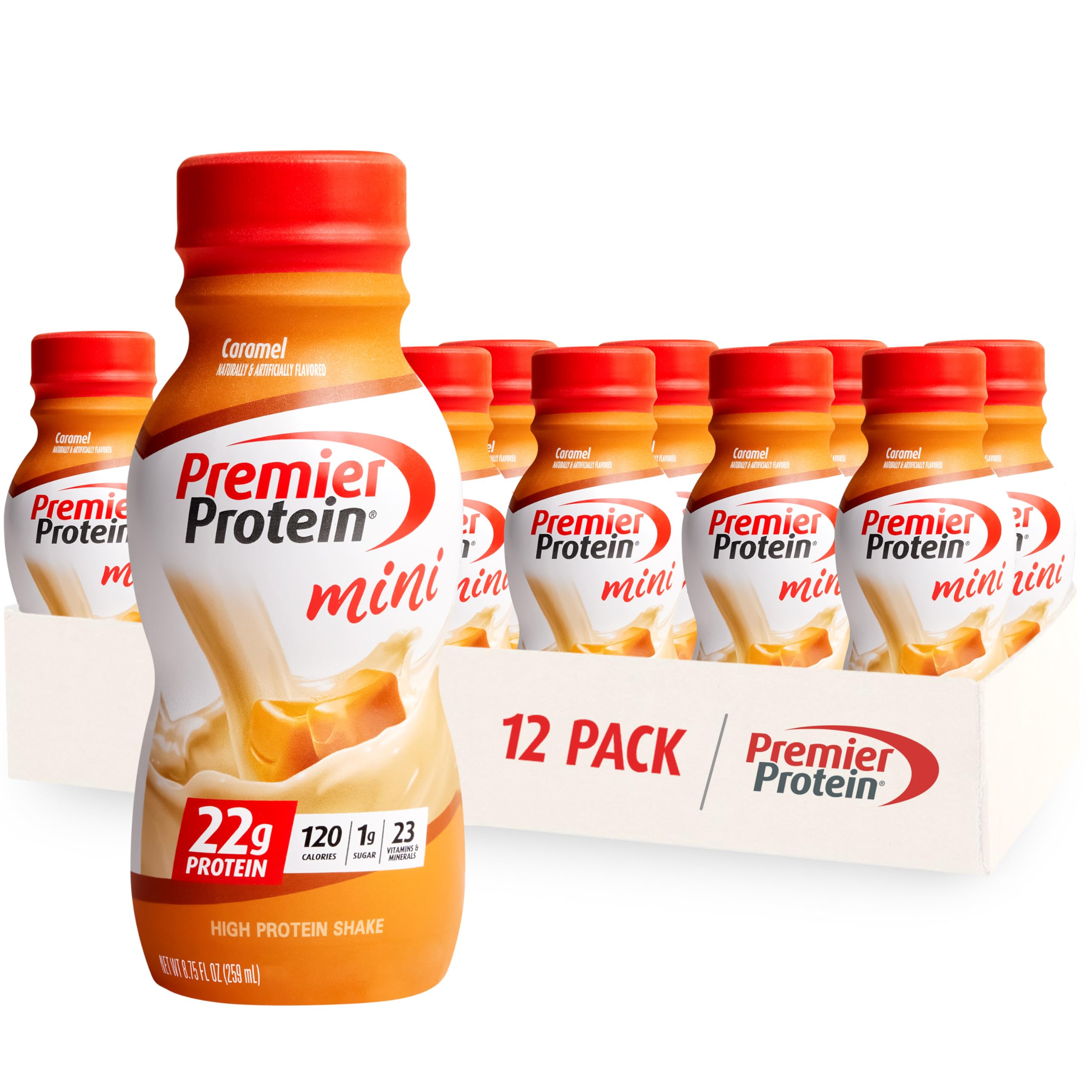 Premier Protein Shake MINIs, Caramel, 22g Protein, 120 Calories, 1g Sugar, 8.75fl oz Premier ProteinUS supplements