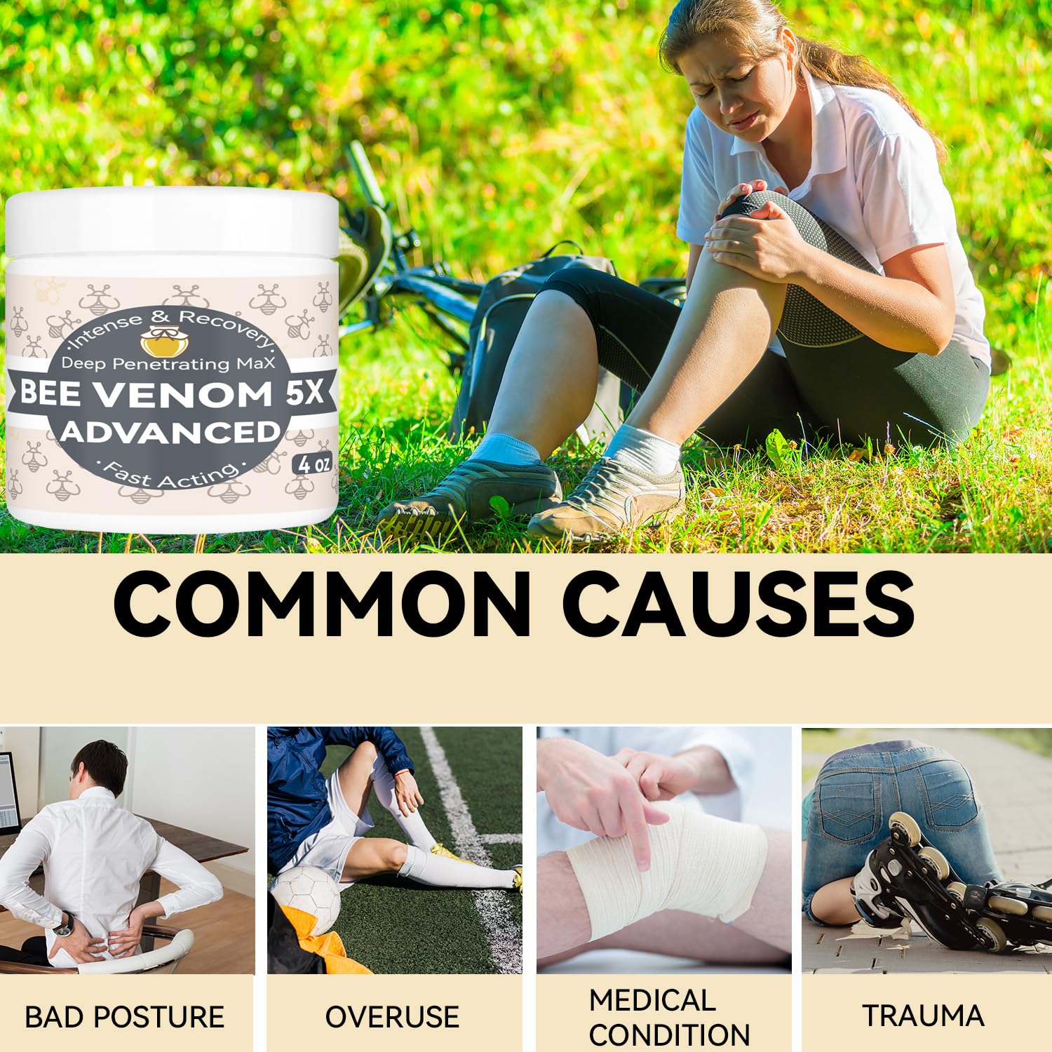 Benolixia Bee Venom Bone Cream, Bee Venom Joint Gel, Professional Bee Venom Joint Gel, Bee Venom Advanced Joint and Bone Cream for Back, Neck, Hands, Knee, Feet BenolixiaAu supplements