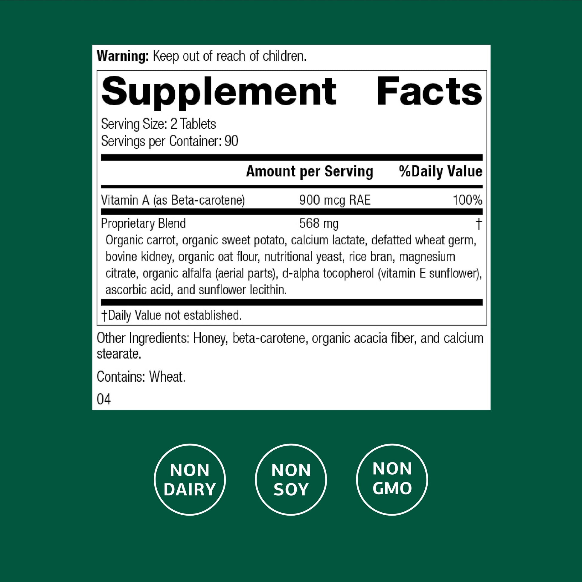 Standard Process Cataplex A - Supports Eye Health & Mucous Membranes - Supports Healthy Vision & Provides Antioxidant Vitamin A - Non-Dairy & Non-Soy - 180 Tablets Standard Process Inc.Au supplements