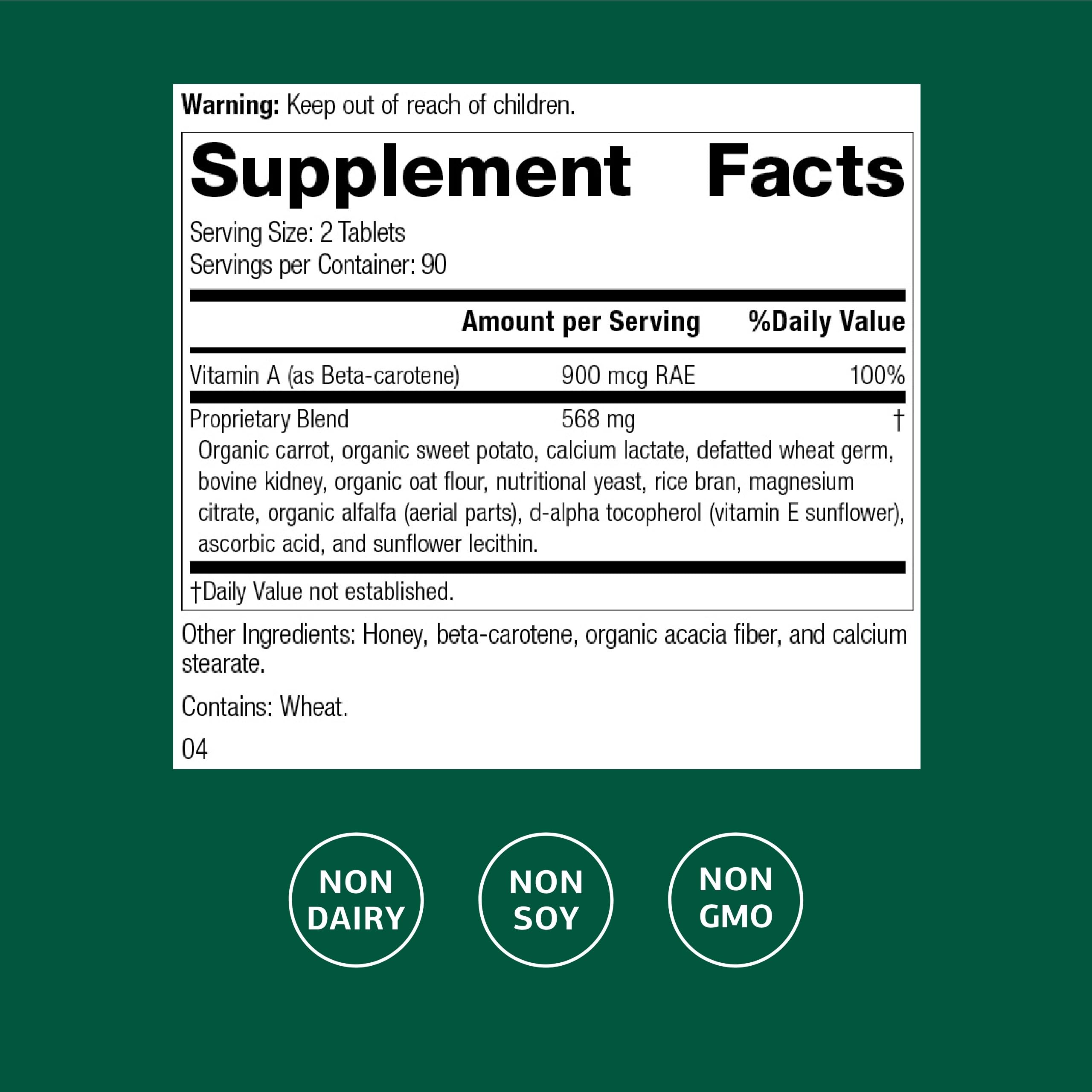 Standard Process Cataplex A - Supports Eye Health & Mucous Membranes - Supports Healthy Vision & Provides Antioxidant Vitamin A - Non-Dairy & Non-Soy - 180 Tablets Standard Process Inc.Au supplements