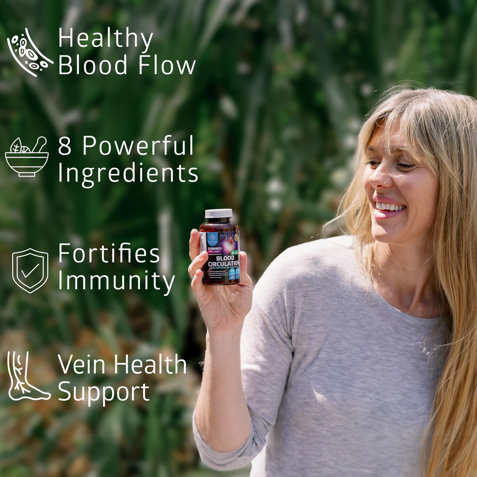 Number One Nutrition Premium Blood Circulation Supplement for Women and Men [8 Powerful Herbs & Vitamins] All Natural Blood Flow Supplement with Hawthorn, Butchers Broom and Cayenne Pepper, 90 Caps Number One NutritionAu supplements