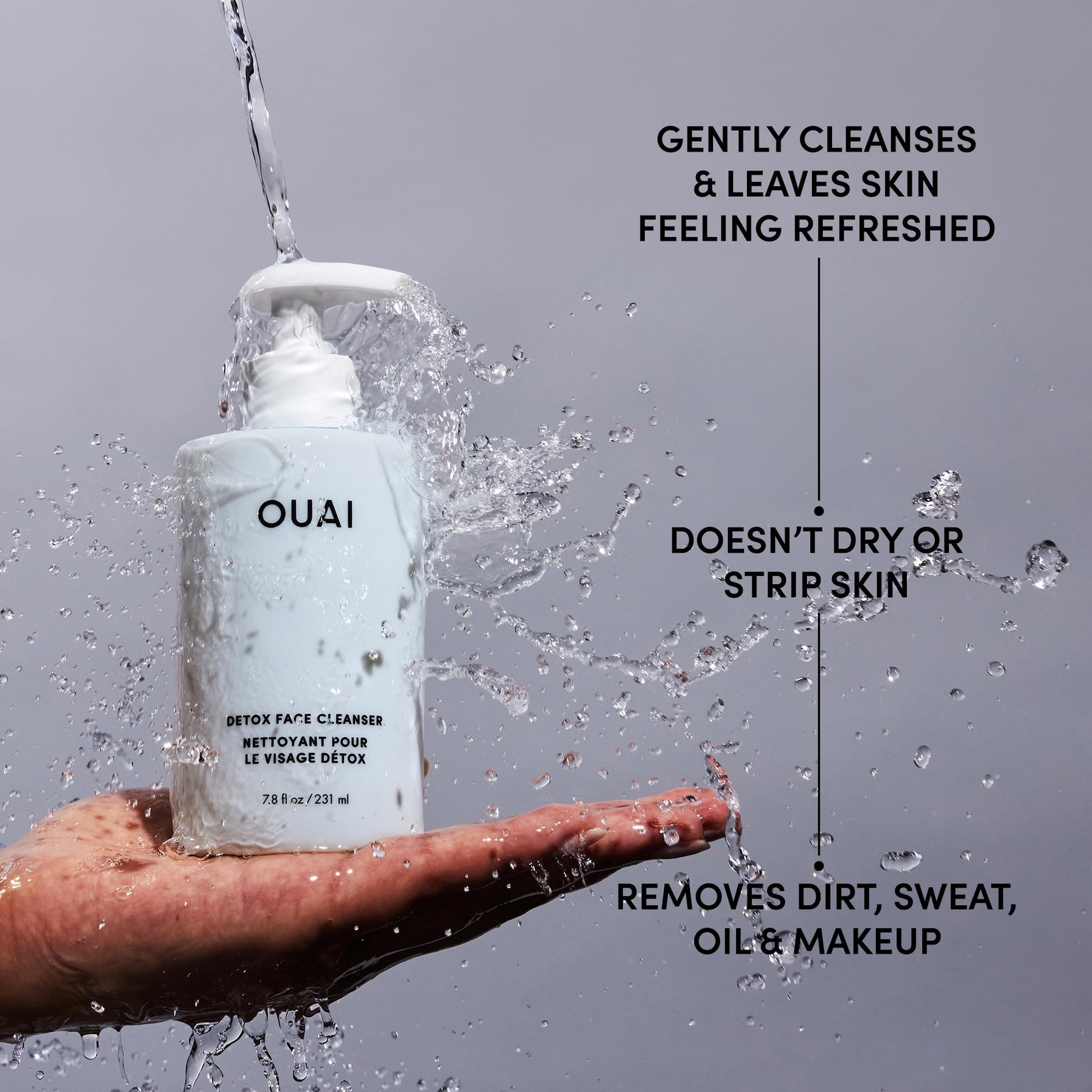 OUAI Detox Facial Cleanser - Deep Cleansing Face Wash with Glycolic Acid, Niacinamide & PHA - Removes Sweat, Dirt & Oil Without Drying - Gentle Face Cleanser for Post-Workout (7.8 Fl Oz) OUAIAu supplements