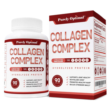 Purely Optimal Premium Multi Collagen Peptides Capsules (Types I, II, III, V, X) - Hair Purely OptimalUS supplements