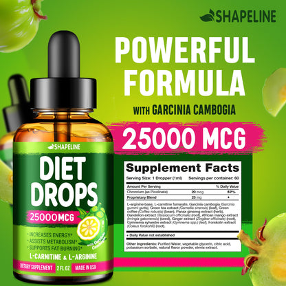 Weight Loss Drops - Appetite Suppressant for Women & Men - Made in the USA - Natural SHAPELINEUS supplements