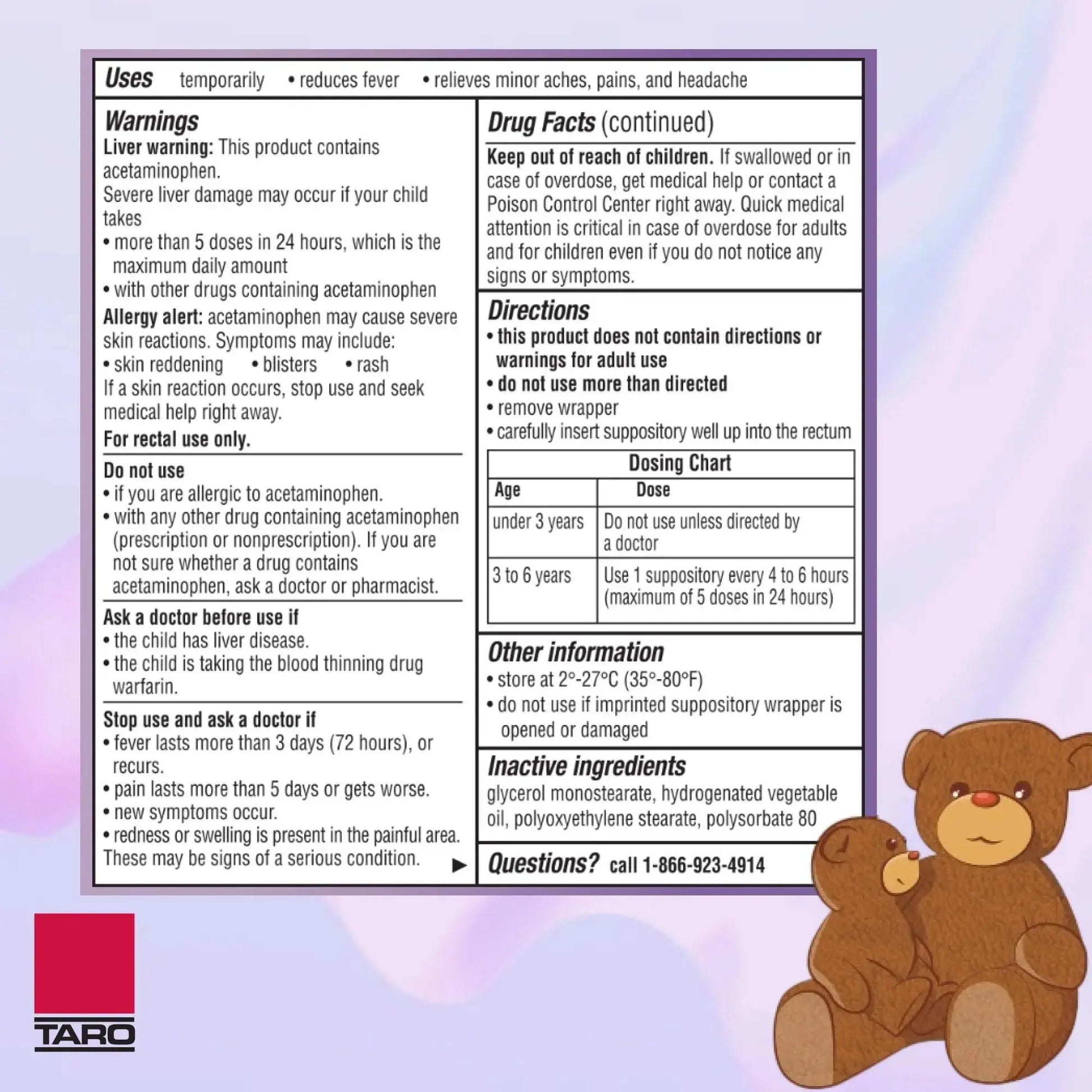 Feverall Infant Acetaminophen Suppositories 6 Rectal Suppositories 120 mg Each Pain Reliever/Fever Reducer. Paraben Free, No Artificial Colors or Other preservatives. Ages 3-6 Years FeverallAu supplements