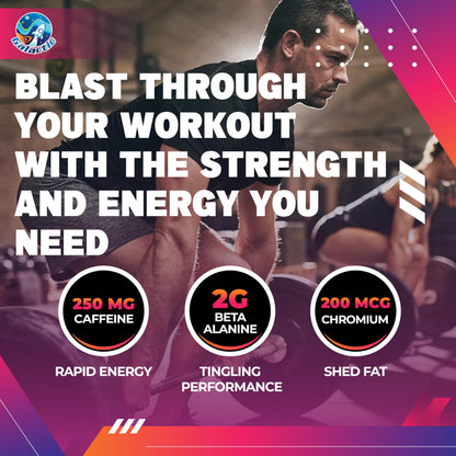 Galactic Pre-Workout Gummies, All Natural, 250mg Caffeine, Beta-Alanine, L-Citrulline GalacticUS supplements