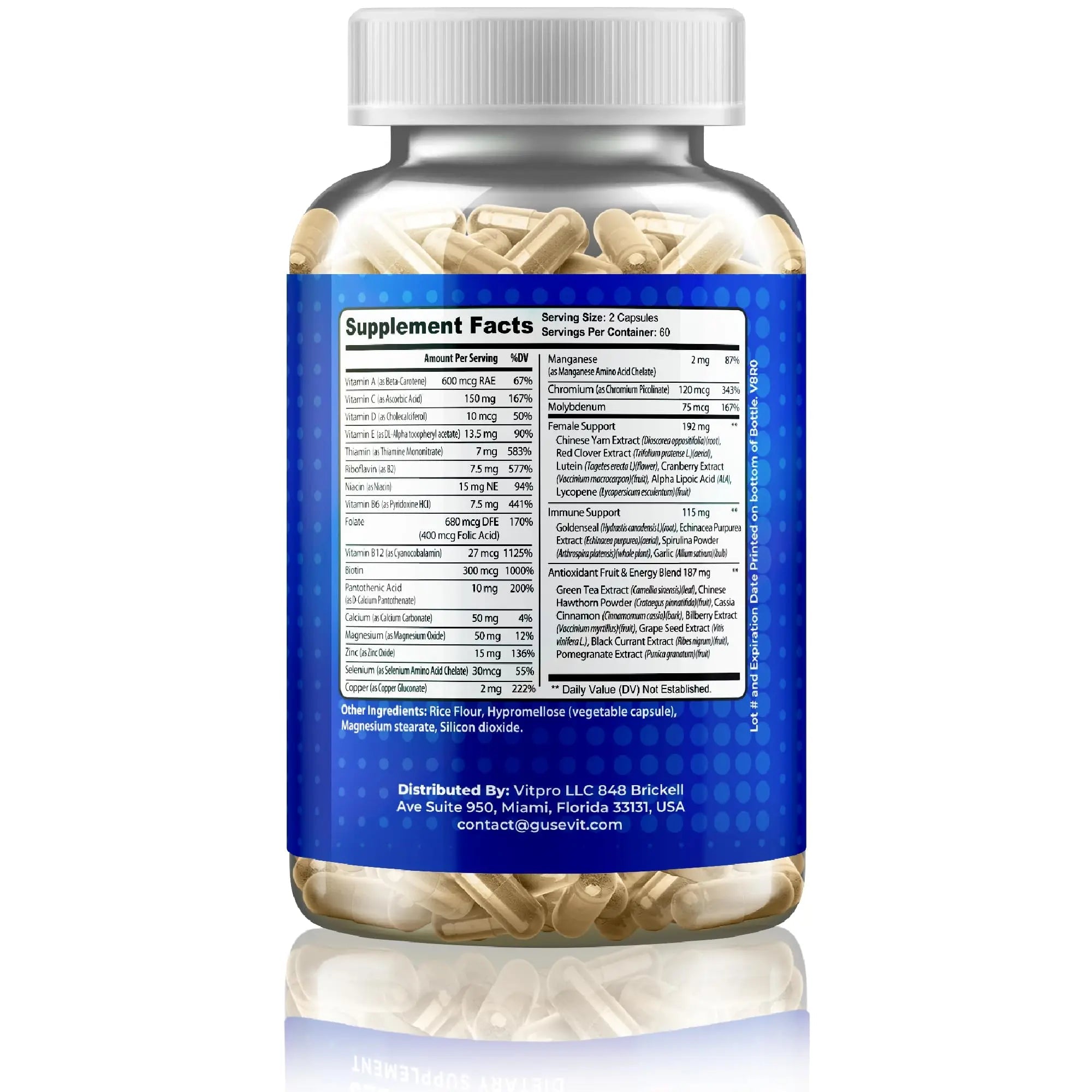 Gusevit 37-in-1 Women's Multivitamin for Immune & Stress Support, Energy Booster, Bone & Skin Health & Hair Growth | GusevitAu supplements